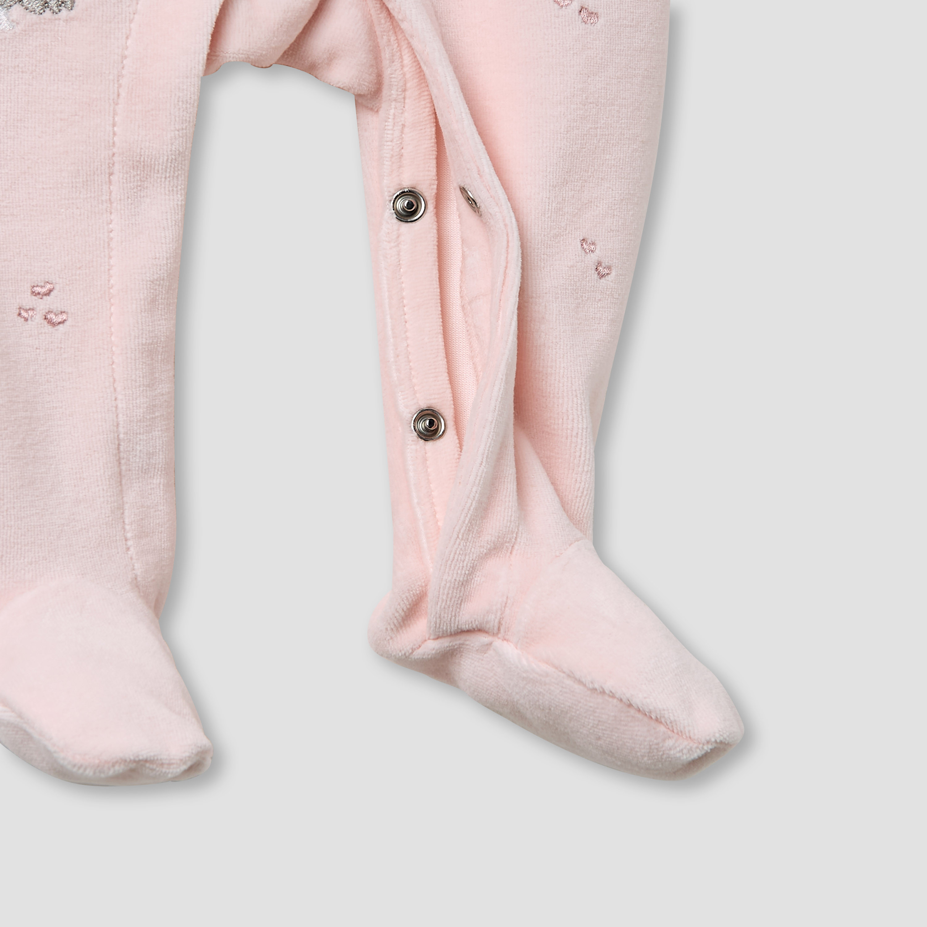 Giggles Collared Sleepsuit with Closed Feet - Velour - Long Sleeves-baby-girls-clothing-nightwear-sleepsuits-image-4
