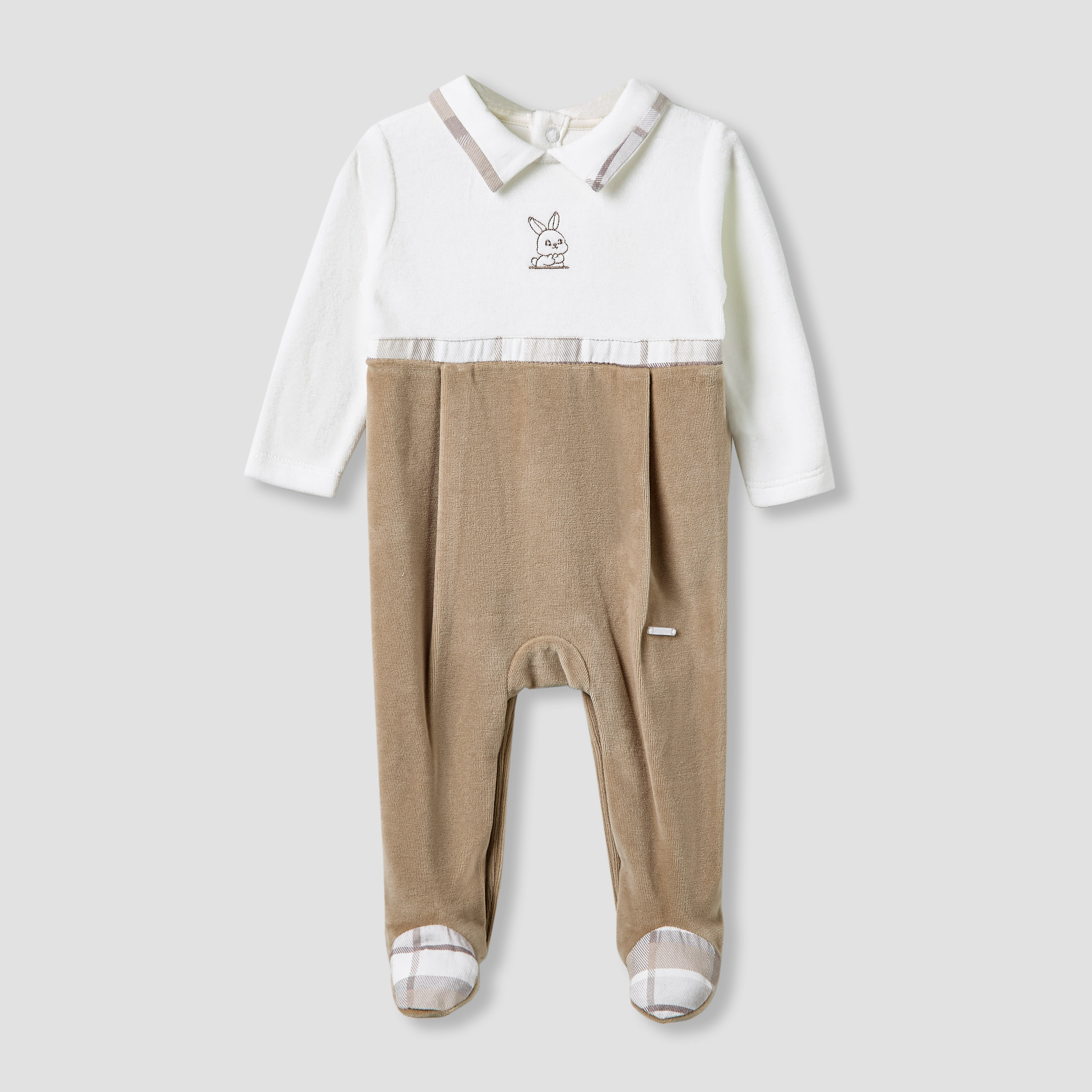 Giggles Collared Sleepsuit with Closed Feet - Cotton - Long Sleeves-baby-boys-clothing-nightwear-sleepsuits-image-1