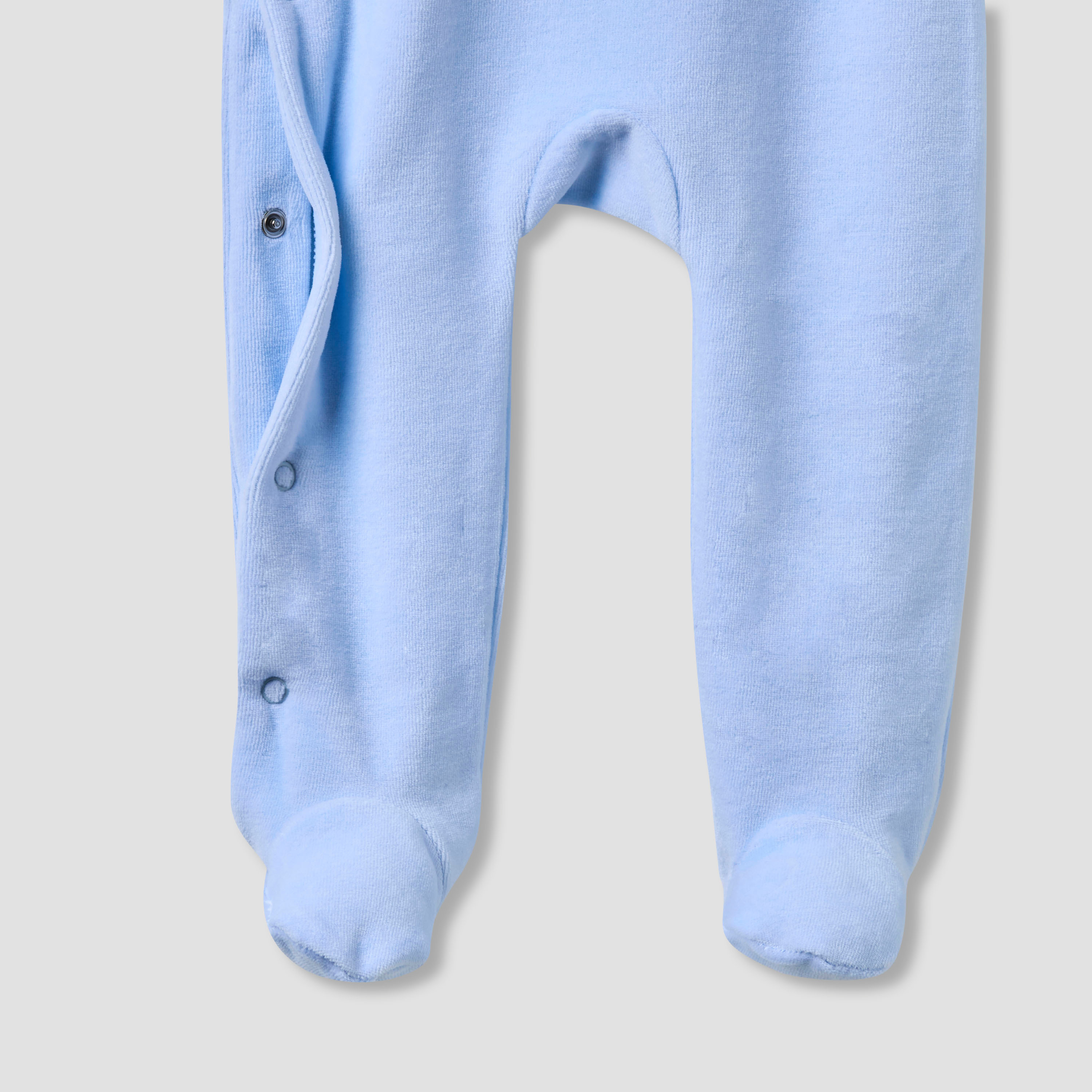 Juniors Hooded Closed Foot Sleepsuit with Bear Applique - Velour - Long Sleeves-baby-boys-clothing-nightwear-sleepsuits-image-4