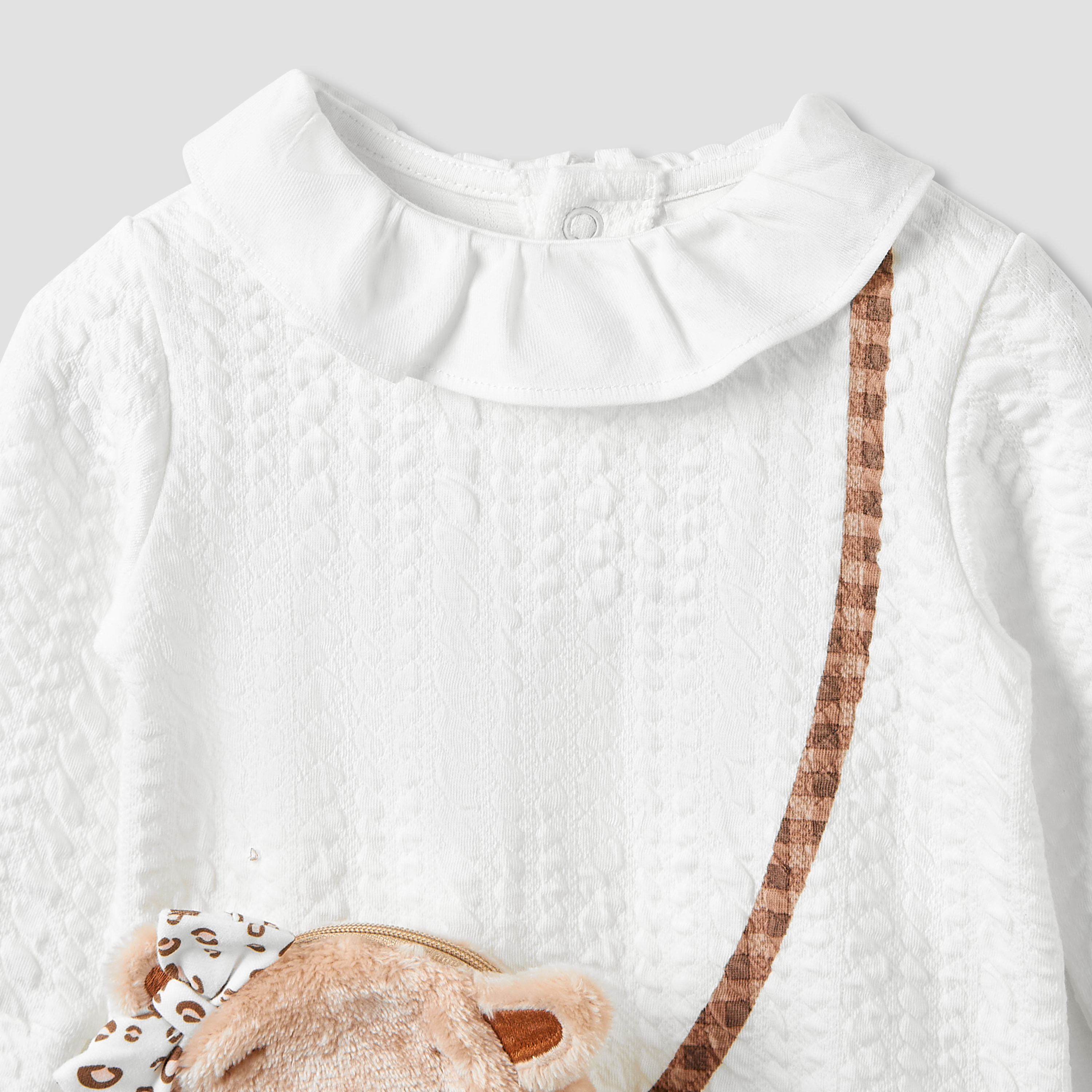 Juniors Collar Neck Sleepsuit with Beanie - Long Sleeves-baby-girls-clothing-nightwear-sleepsuits-image-4