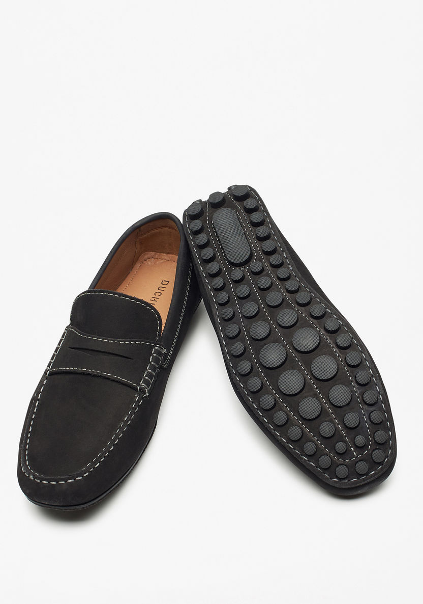 Duchini Men's Leather Slip-On Moccasins with Cutout Detail-Moccasins-image-3