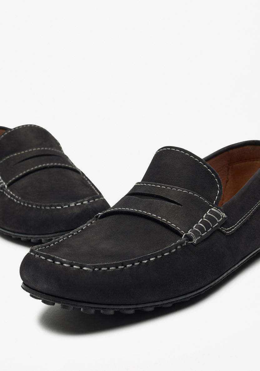 Duchini Men's Leather Slip-On Moccasins with Cutout Detail-Moccasins-image-6