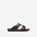 Duchini Men's Buckle Accent Leather Slip-On Arabic Sandals-Men%27s Sandals-thumbnail-2
