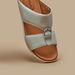 Duchini Men's Buckle Accent Leather Slip-On Arabic Sandals-Men%27s Sandals-thumbnailMobile-3