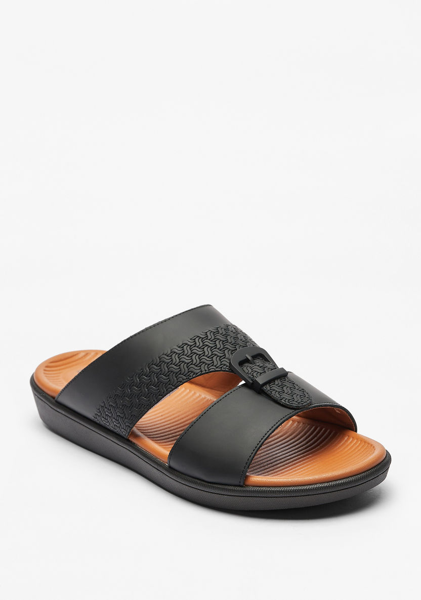 Duchini Men's Buckle Accent Slip-On Arabic Sandals-Men%27s Sandals-image-1