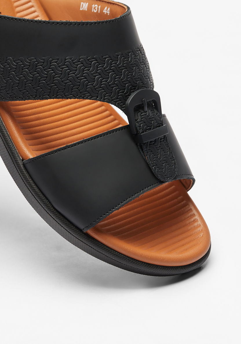 Duchini Men's Buckle Accent Slip-On Arabic Sandals-Men%27s Sandals-image-3