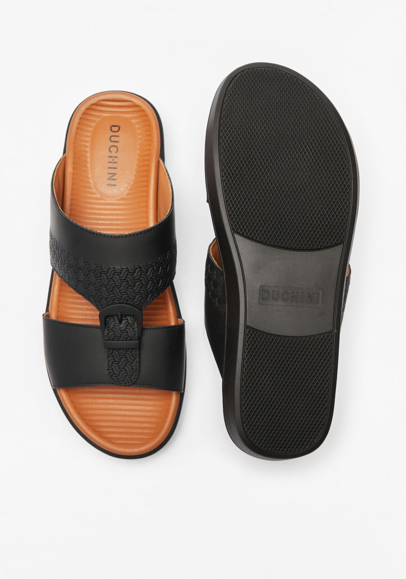 Duchini Men's Buckle Accent Slip-On Arabic Sandals-Men%27s Sandals-image-4