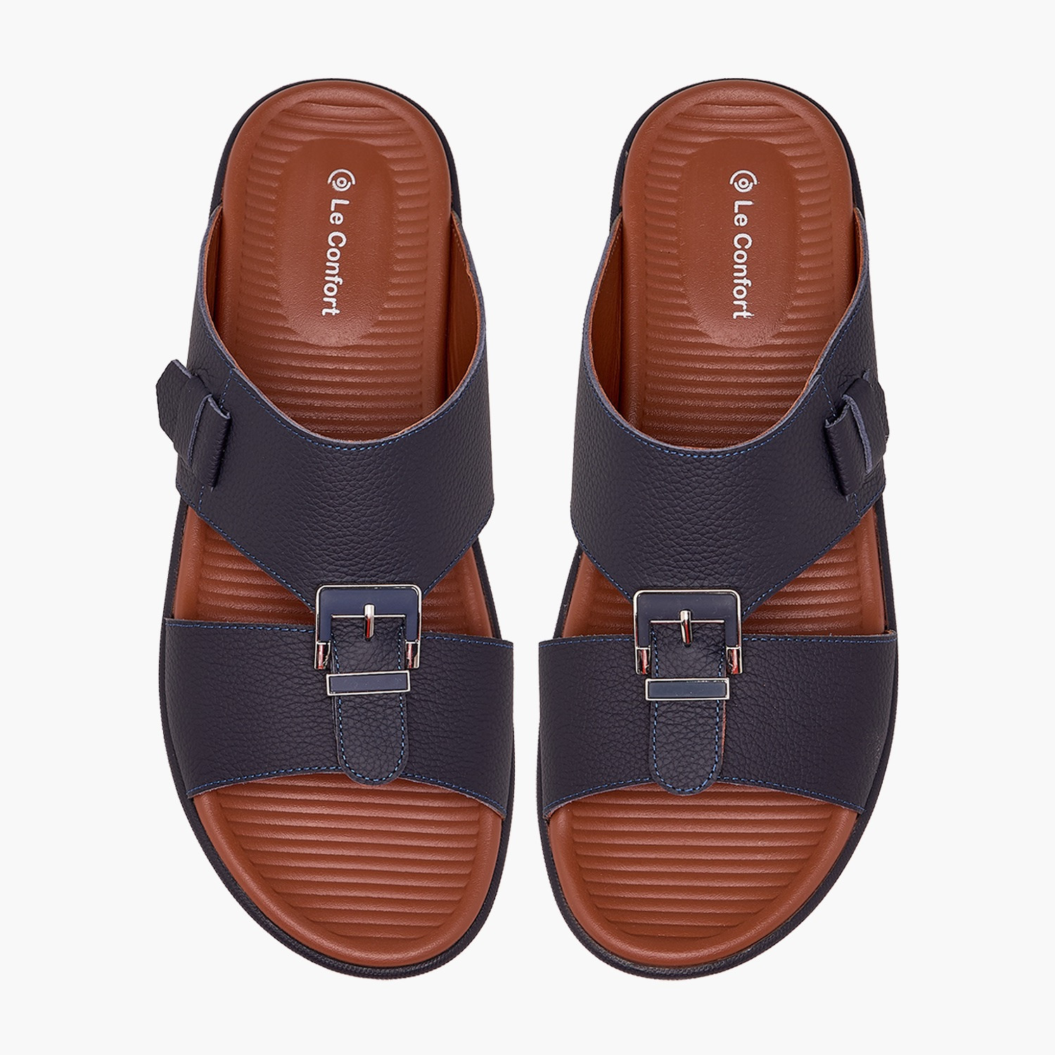 Le Confort Men Textured Leather Arabic Sandals-men-shoes-sandals-image-1