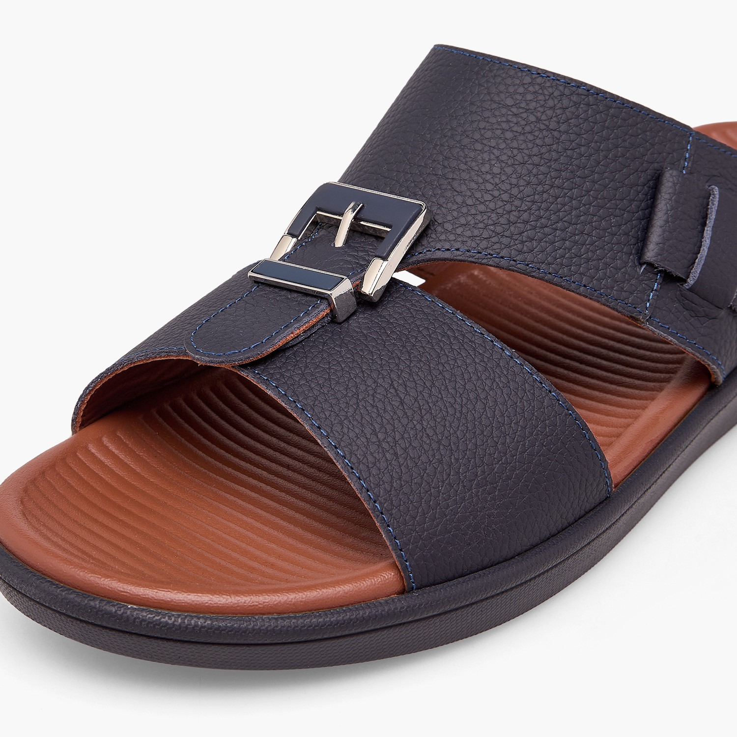 Le Confort Men Textured Leather Arabic Sandals-men-shoes-sandals-image-4
