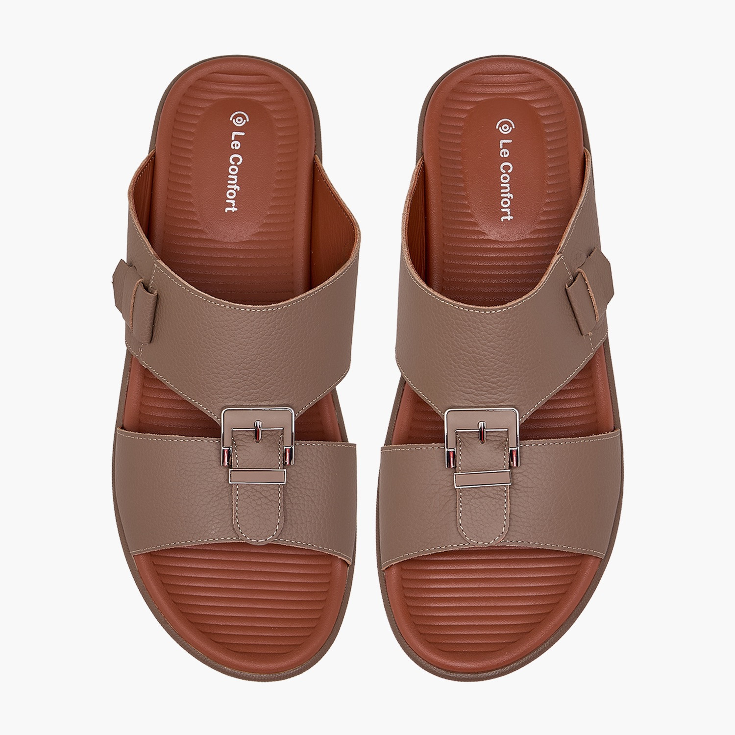 Le Confort Men Textured Leather Arabic Sandals-men-shoes-sandals-image-1