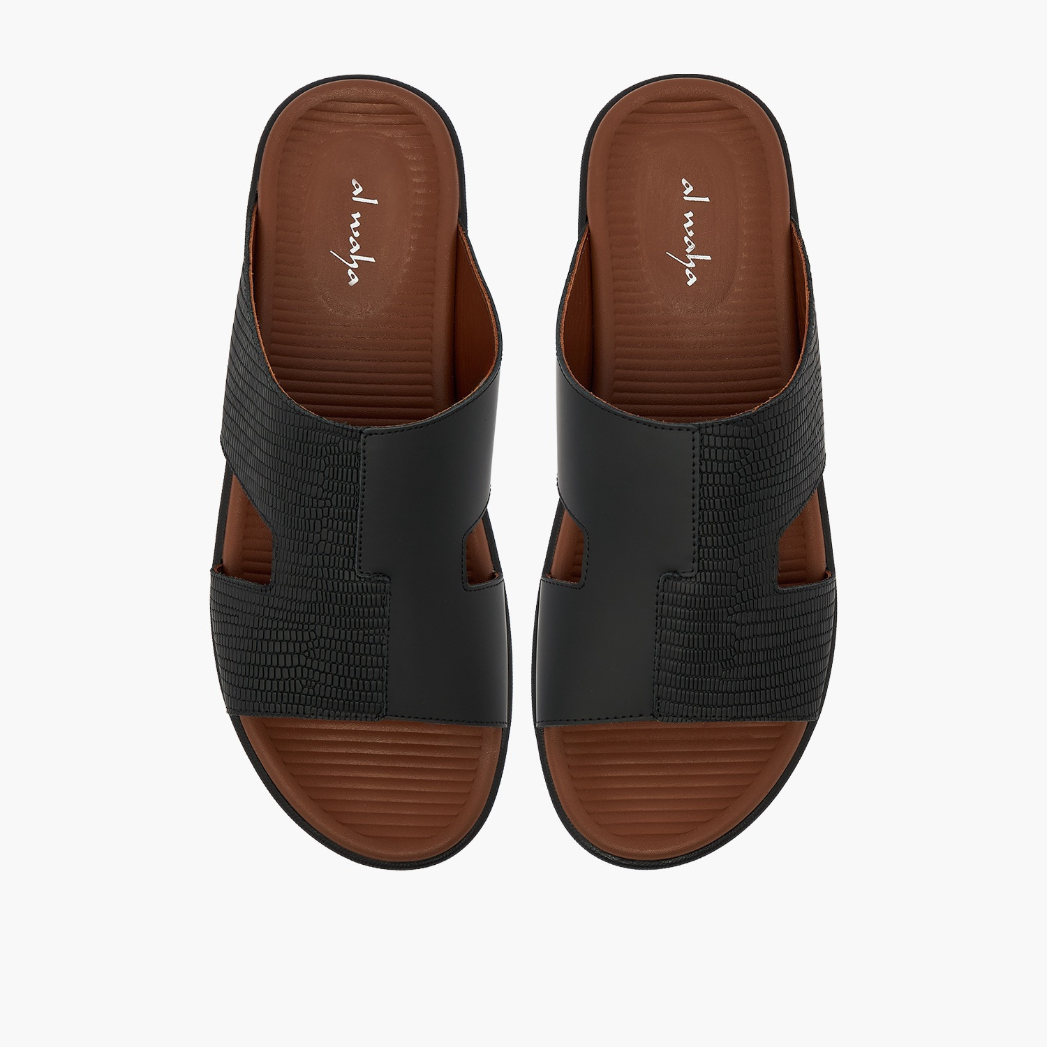 Al Waha Men Textured Leather Arabic Sandals-men-shoes-sandals-image-1
