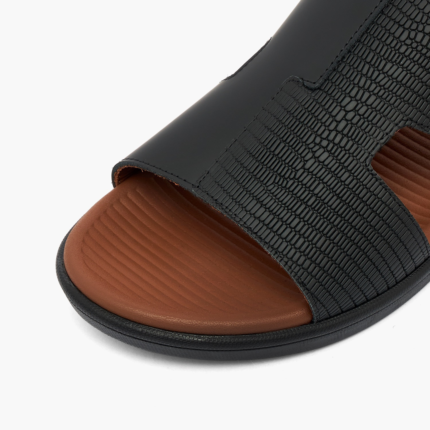 Al Waha Men Textured Leather Arabic Sandals-men-shoes-sandals-image-4