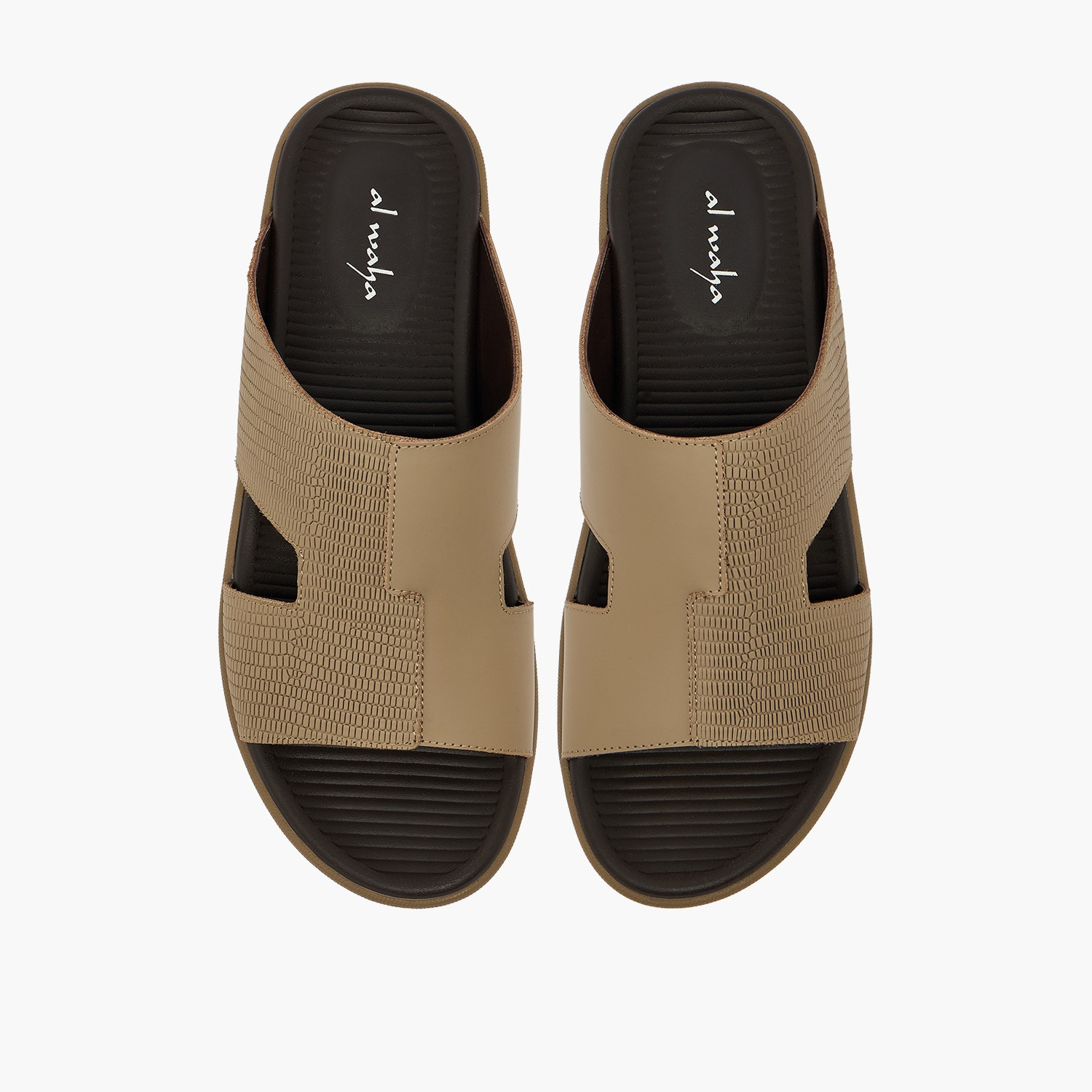 Al Waha Men Textured Leather Arabic Sandals-men-shoes-sandals-image-1