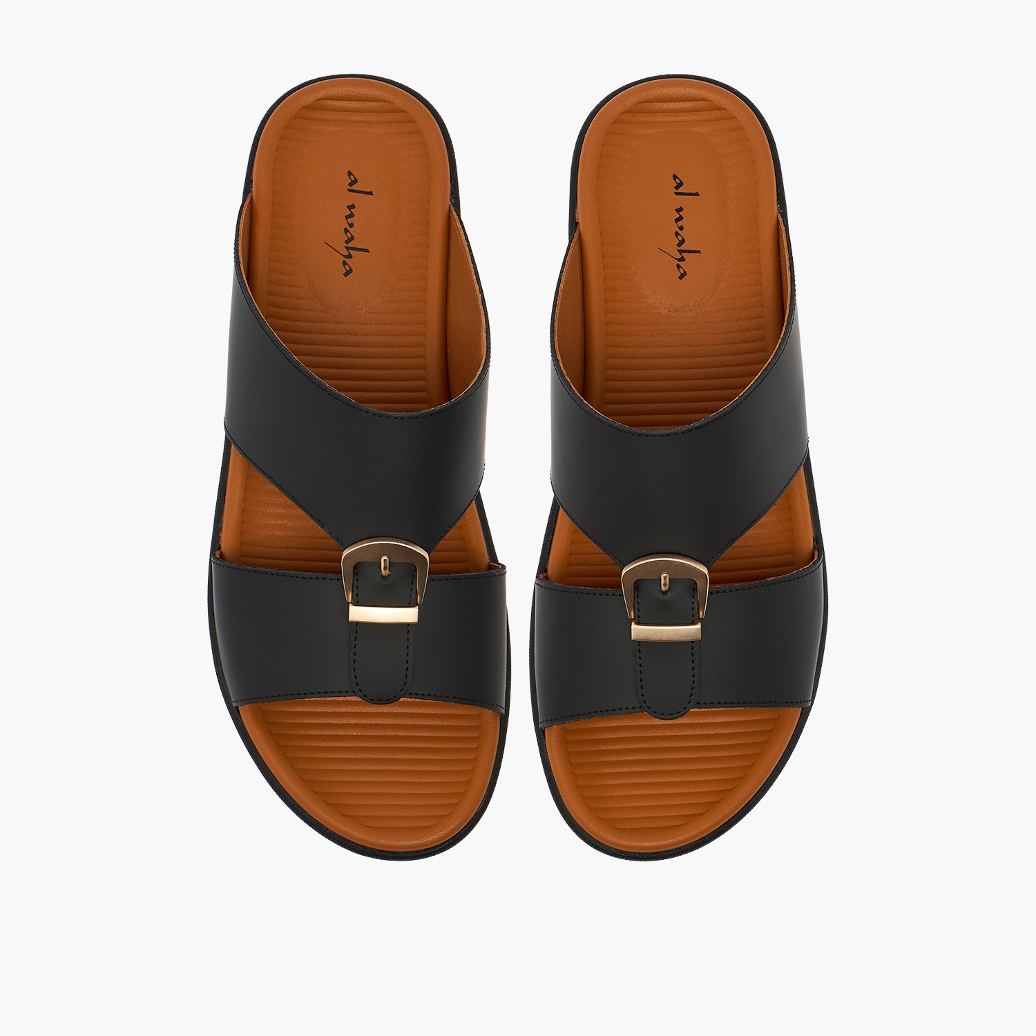 Al Waha Men Buckle Detail Leather Arabic Sandals-men-shoes-sandals-image-1