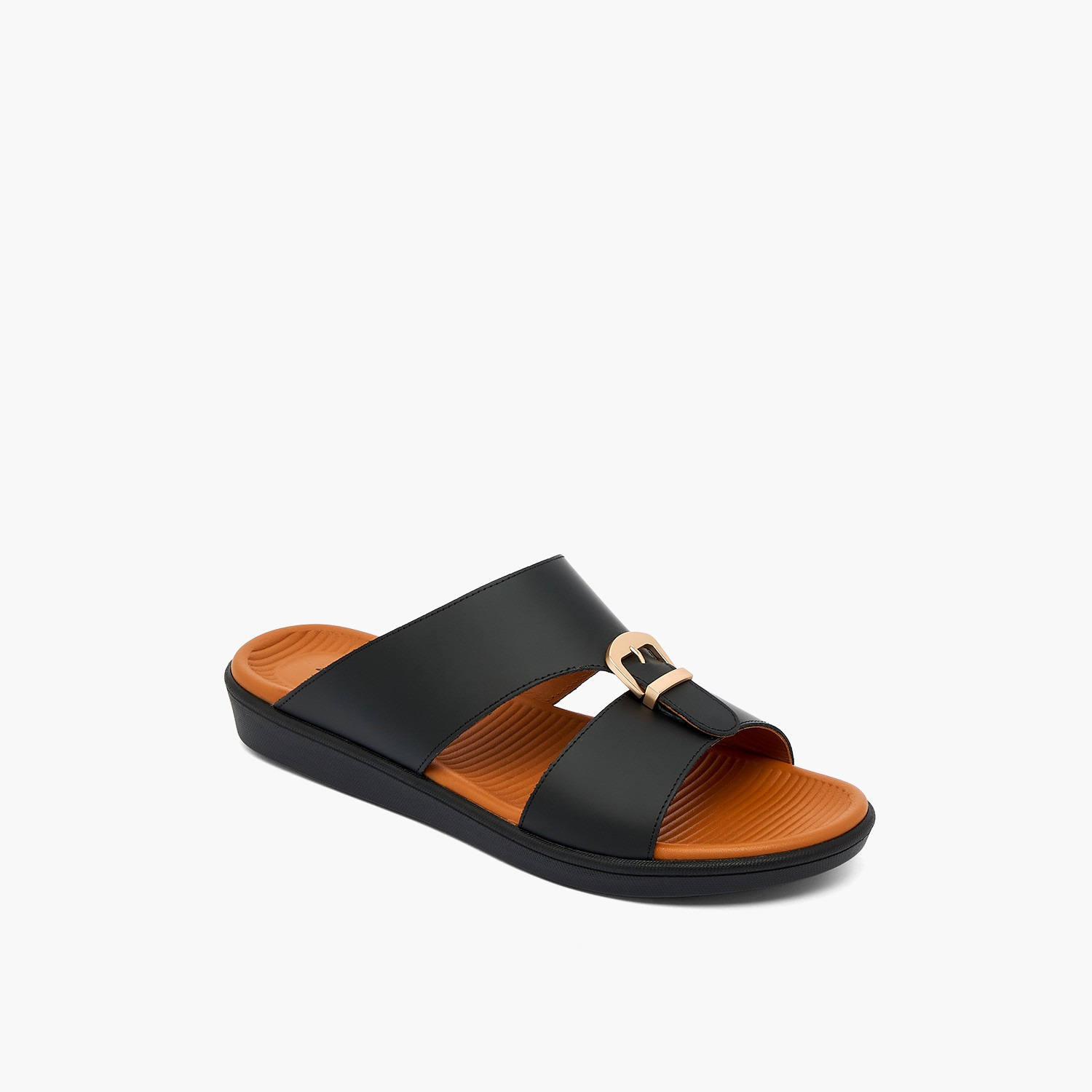 Al Waha Men Buckle Detail Leather Arabic Sandals-men-shoes-sandals-image-2