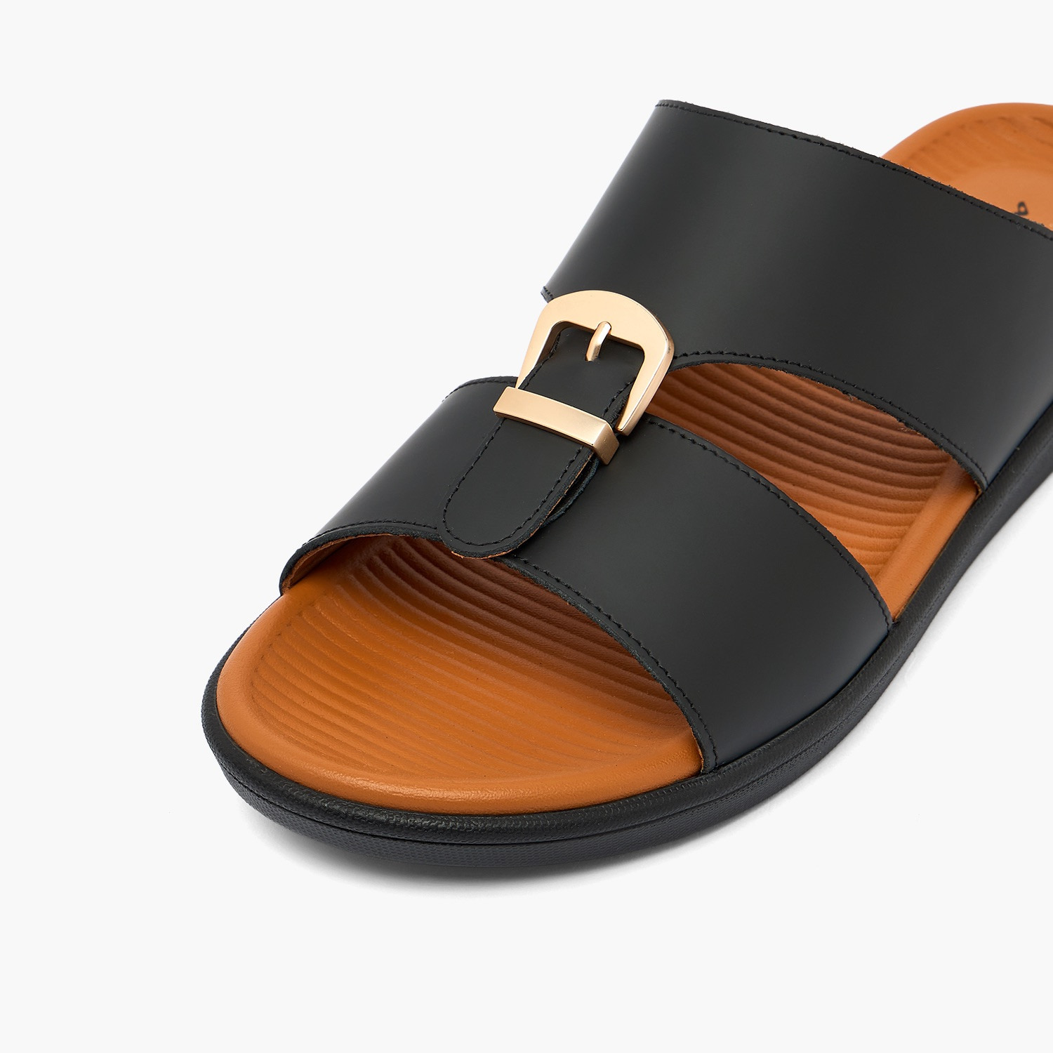 Al Waha Men Buckle Detail Leather Arabic Sandals-men-shoes-sandals-image-4