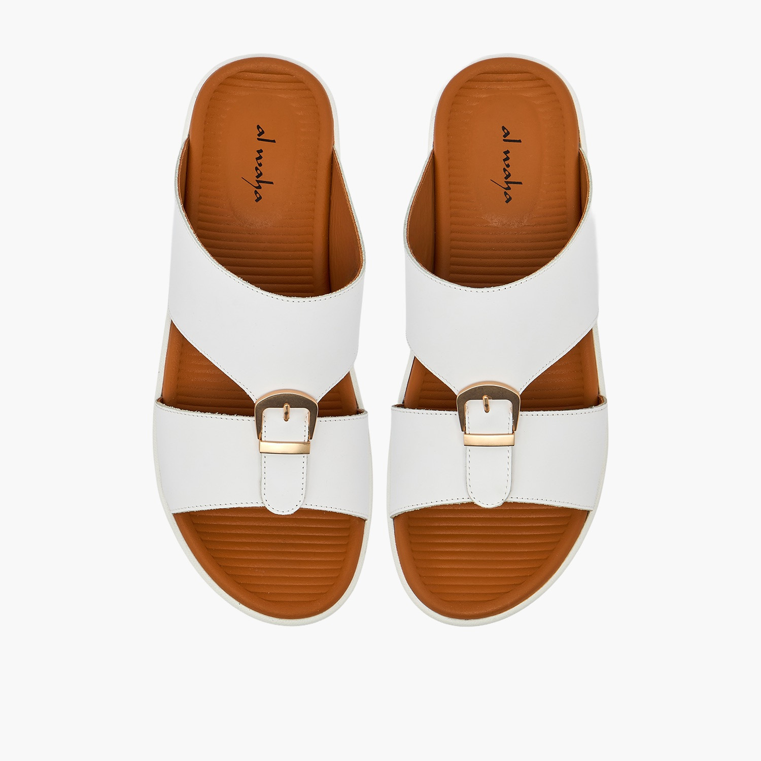 Al Waha Men Buckle Detail Leather Arabic Sandals-men-shoes-sandals-image-1