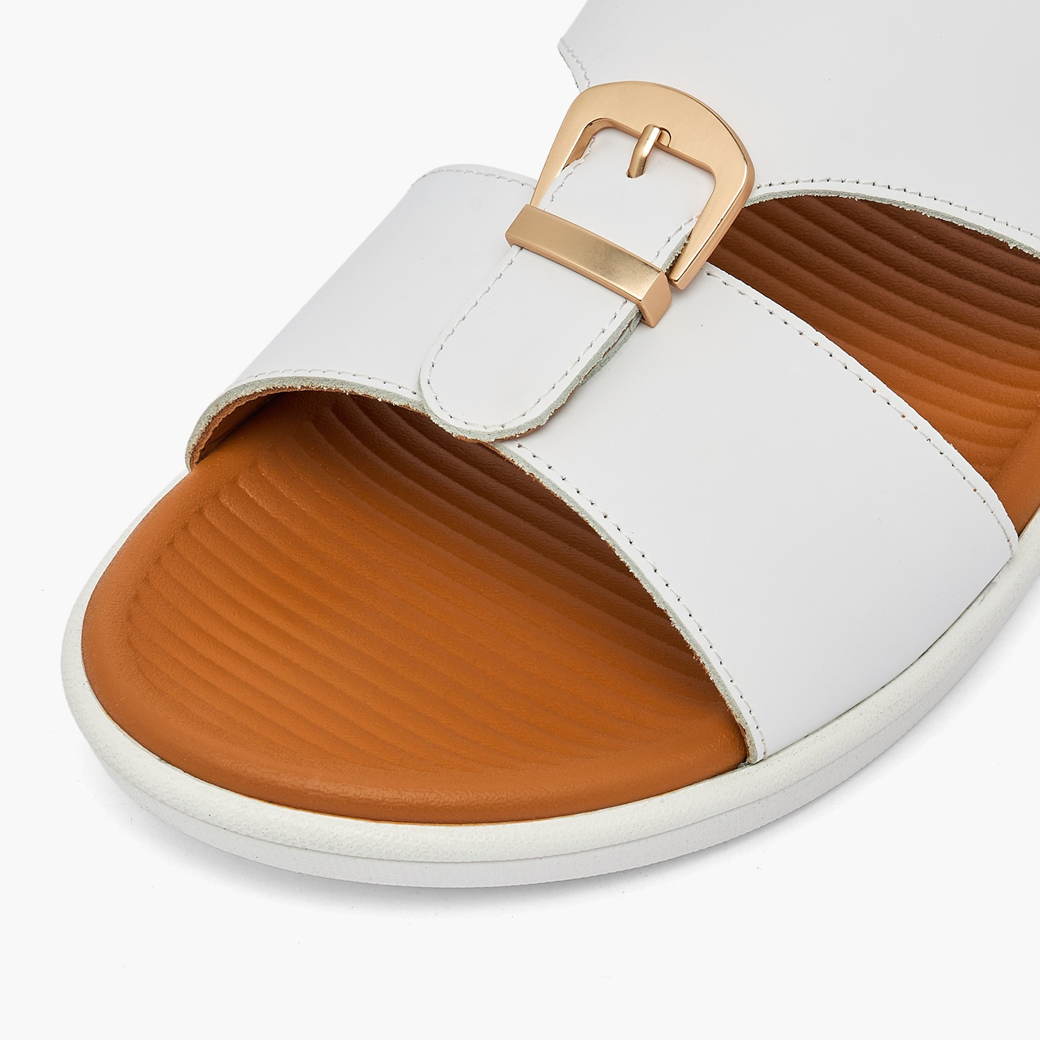 Al Waha Men Buckle Detail Leather Arabic Sandals-men-shoes-sandals-image-2