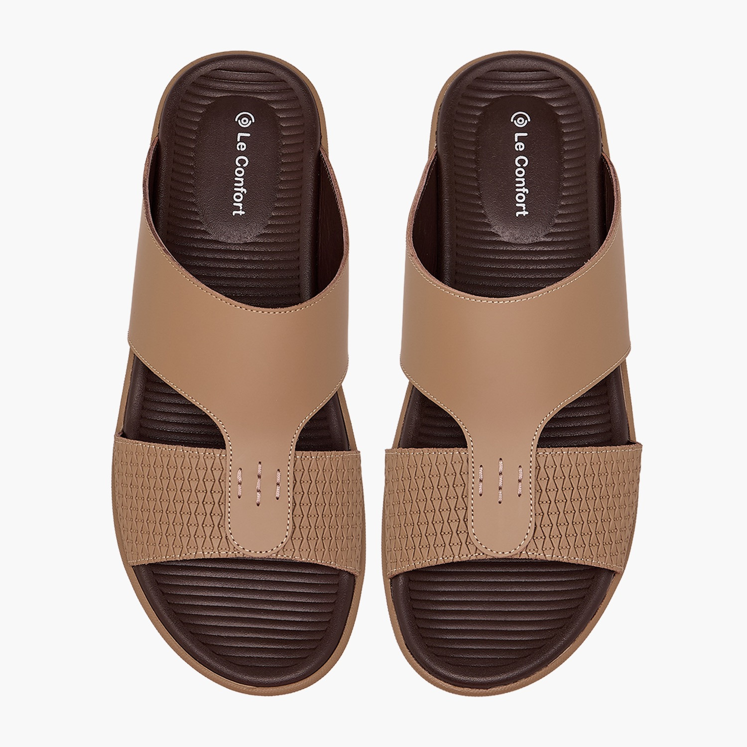 Le Confort Men Textured Leather Arabic Sandals-men-shoes-sandals-image-1