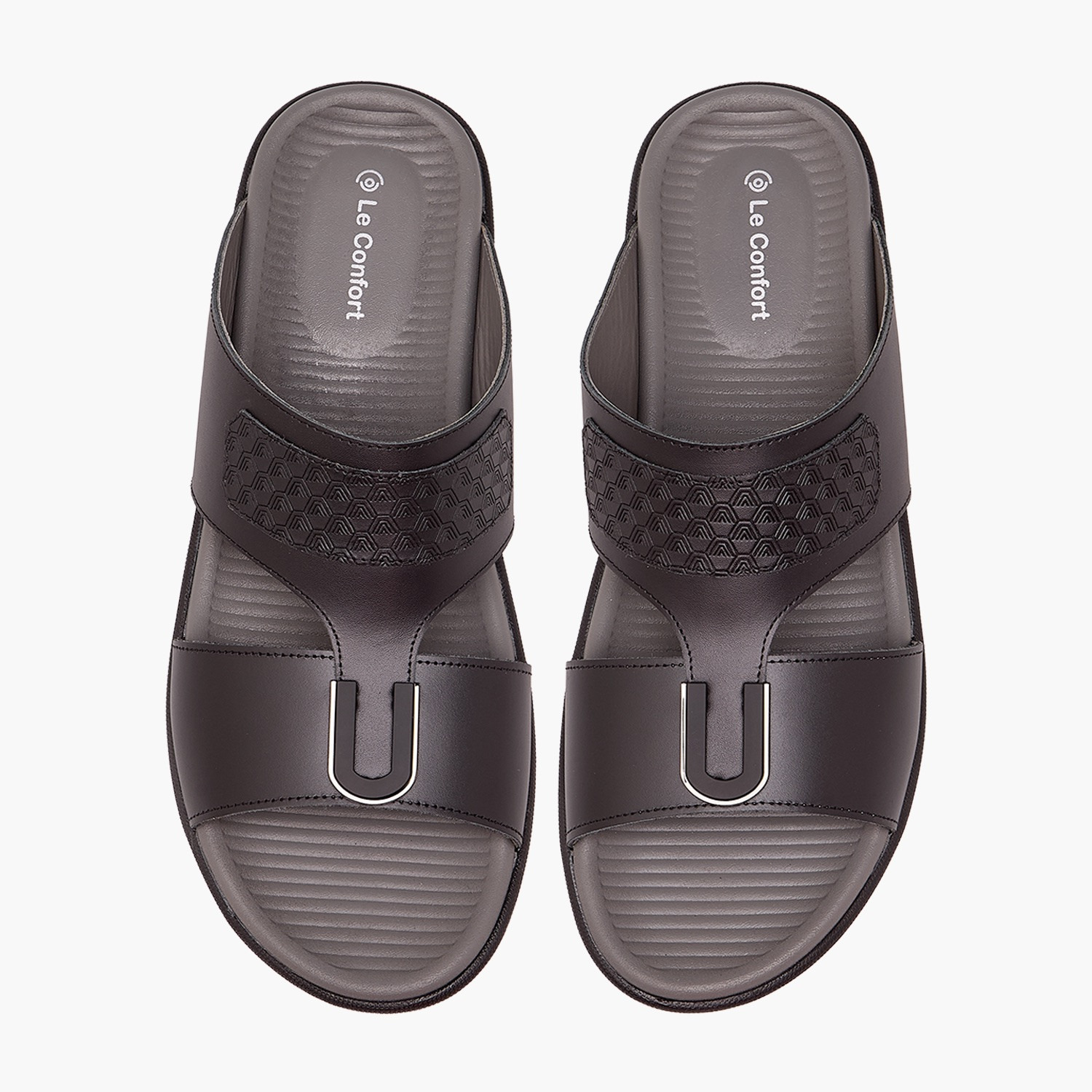 Le Confort Men Textured Leather Arabic Sandals-men-shoes-sandals-image-1