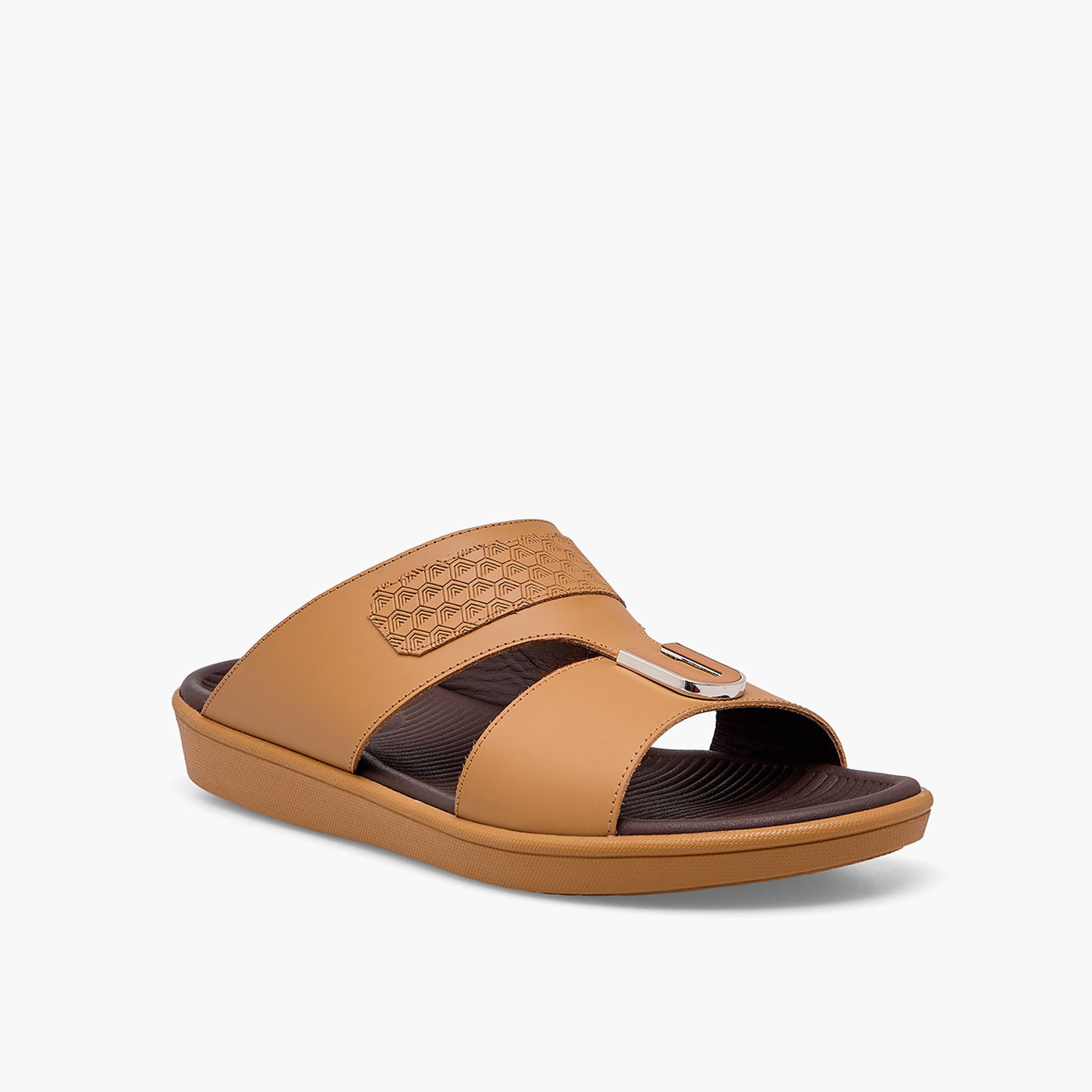 Le Confort Men Textured Leather Arabic Sandals-men-shoes-sandals-image-2