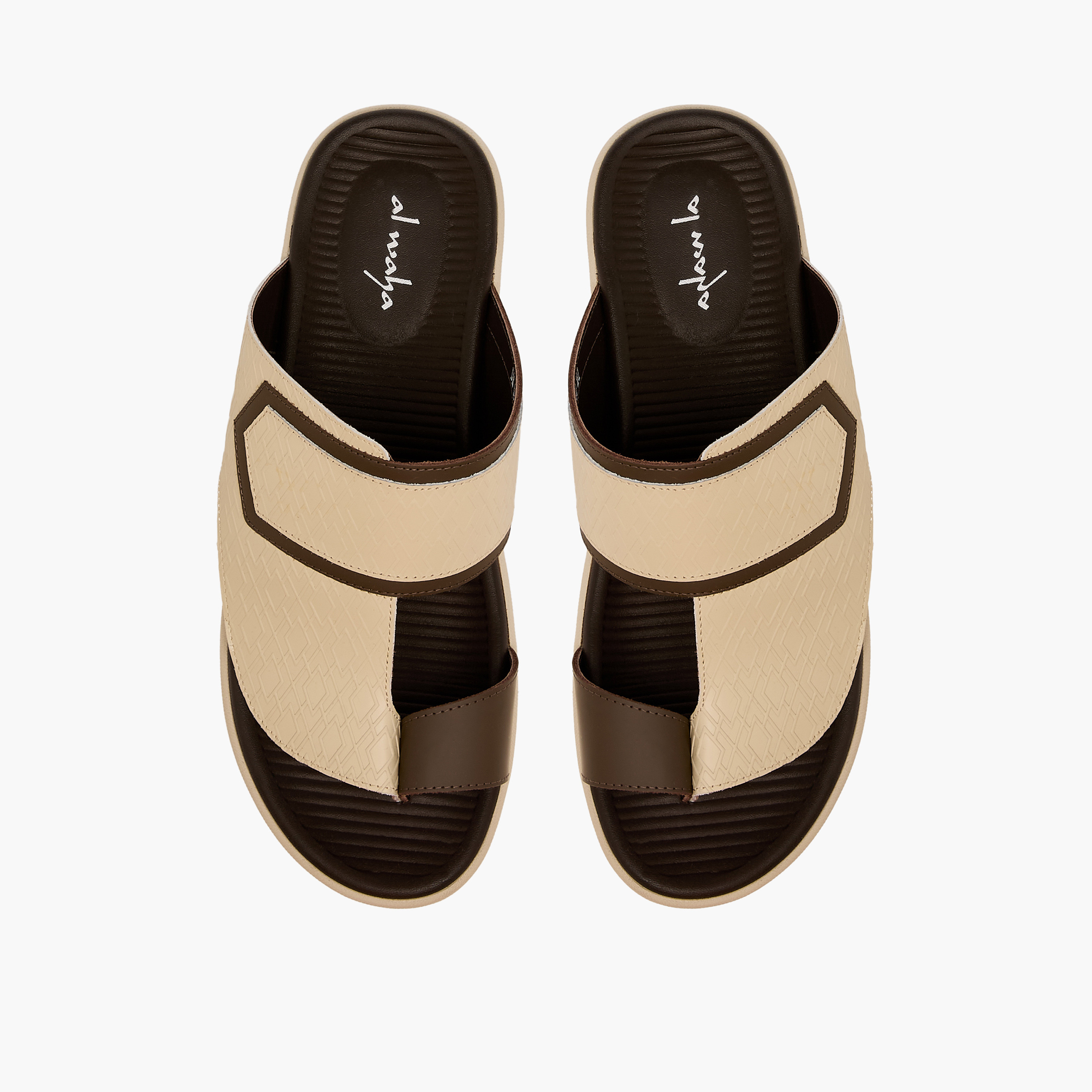 Al Waha Men Toe Loop Detail Leather Arabic Sandals-men-shoes-sandals-image-1