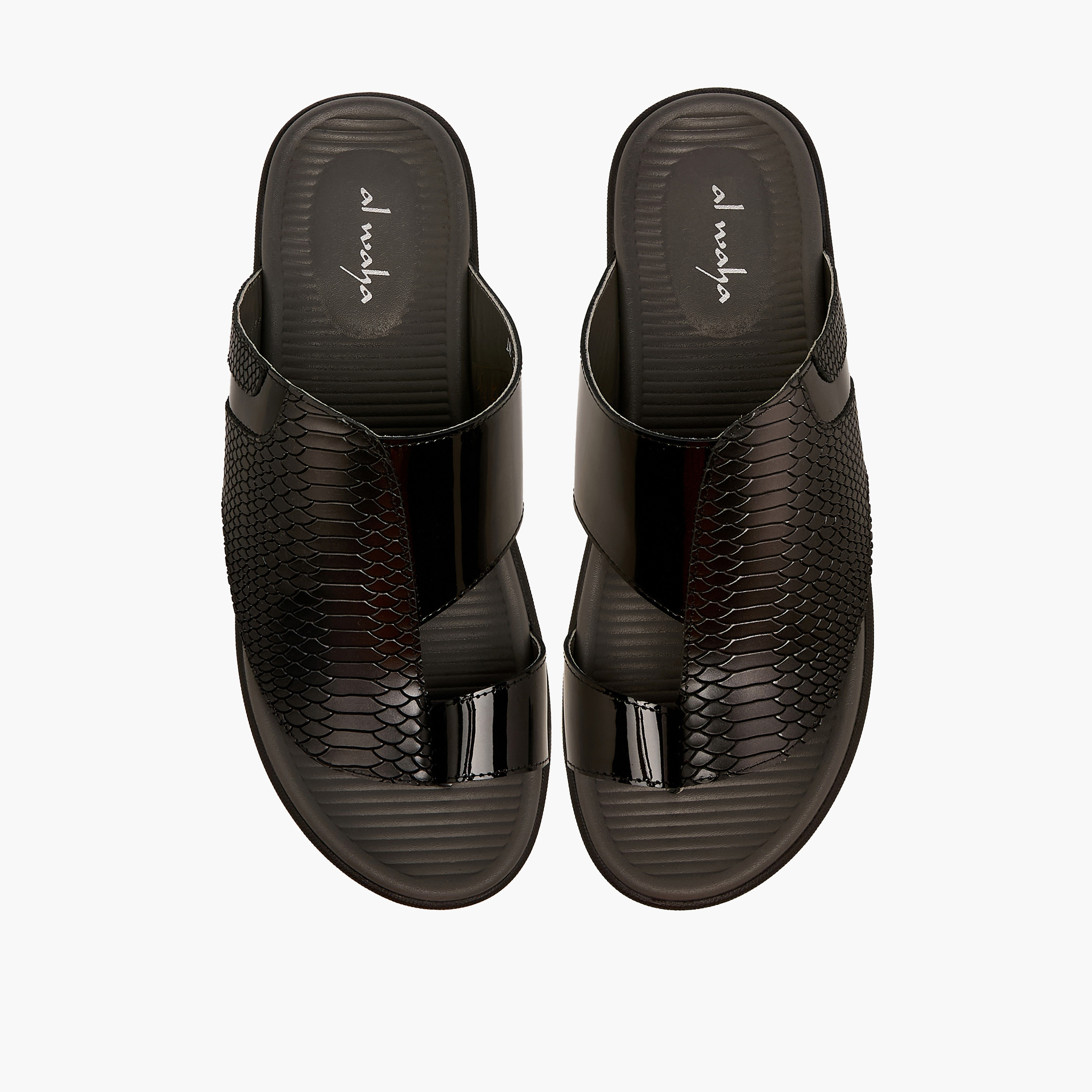 Al Waha Men Toe Loop Detail Leather Arabic Sandals-men-shoes-sandals-image-1