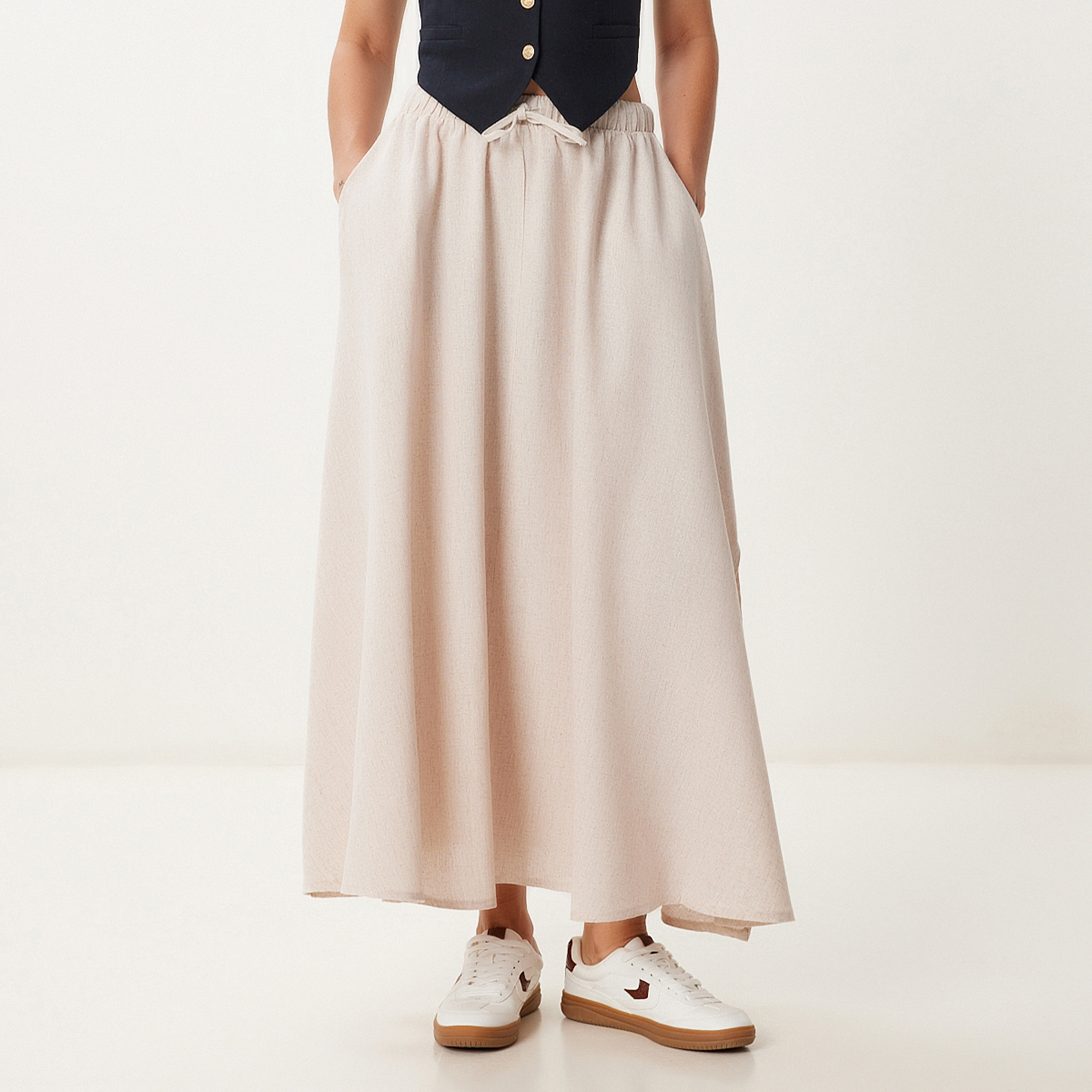 تنورة ماكسي نسائية بلون بيج واسع من إسطنبول السعادة-women-clothing-bottoms-skirts-image-1