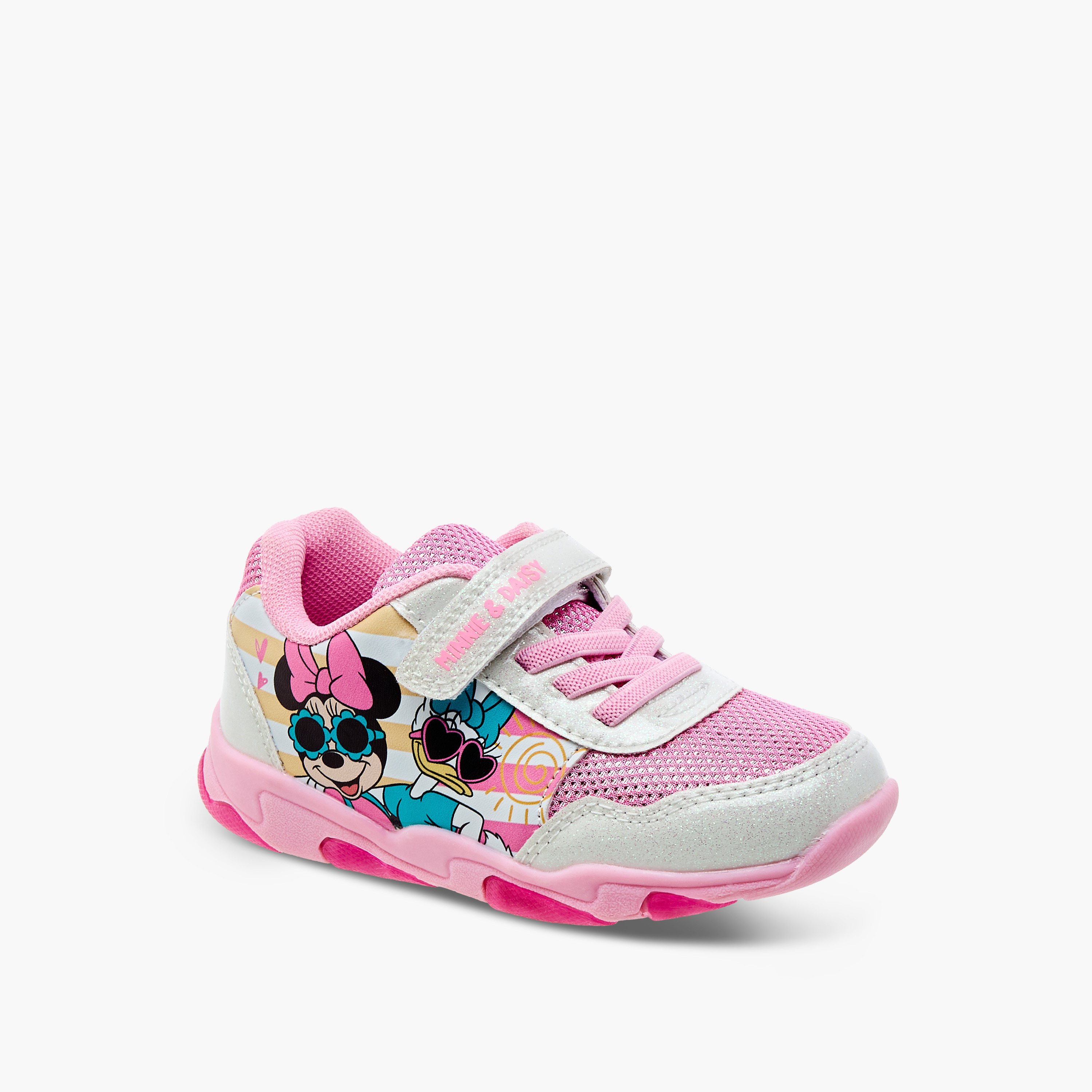Disney Minnie and Daisy Printed Light-Up Sneakers with Hook and Loop Closure-girls-shoes-sneakers-image-2