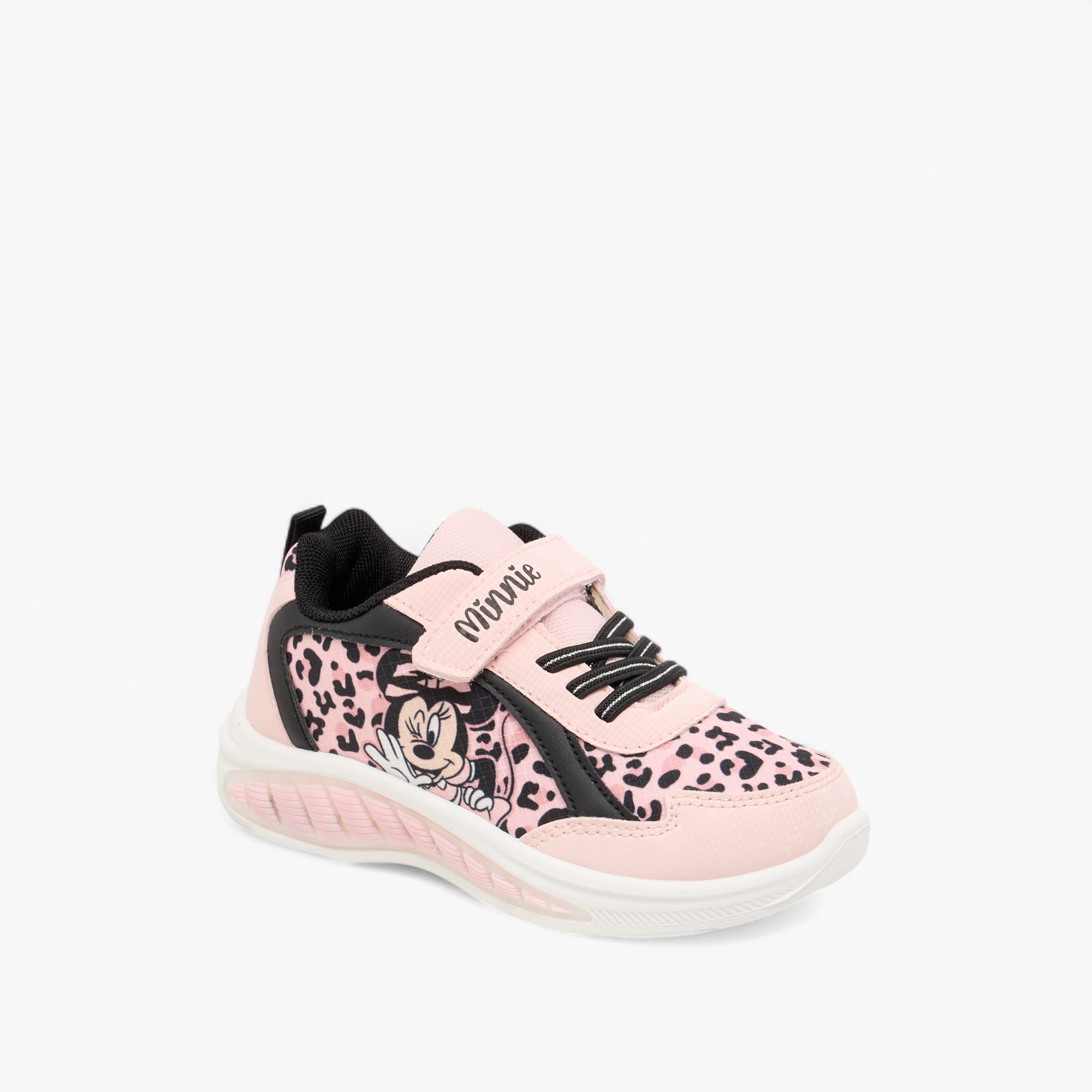 Disney Girls Minnie Mouse Hook & Loop Light-Up Ankle Sneakers-girls-shoes-sneakers-image-2