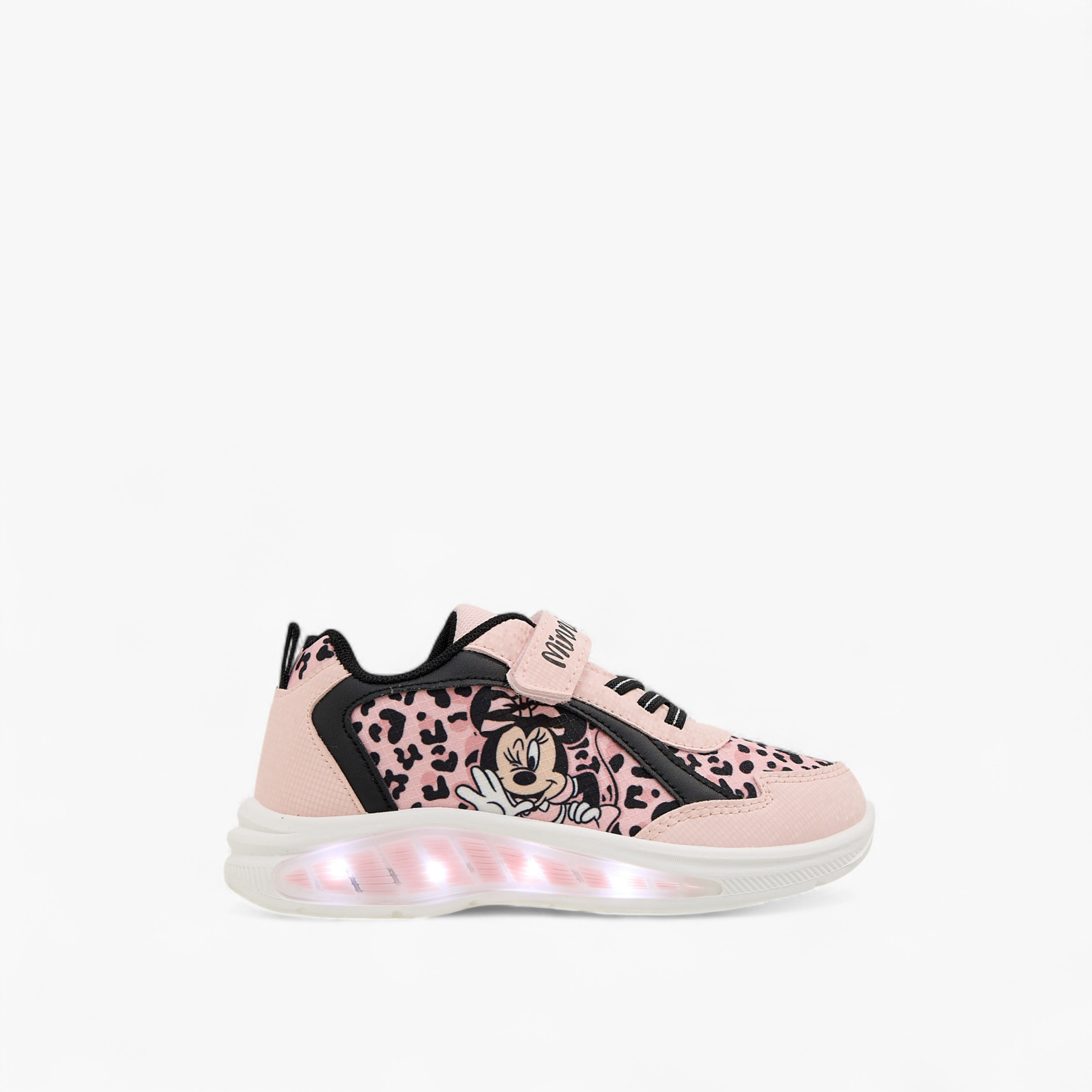 Disney Girls Minnie Mouse Hook & Loop Light-Up Ankle Sneakers-girls-shoes-sneakers-image-4