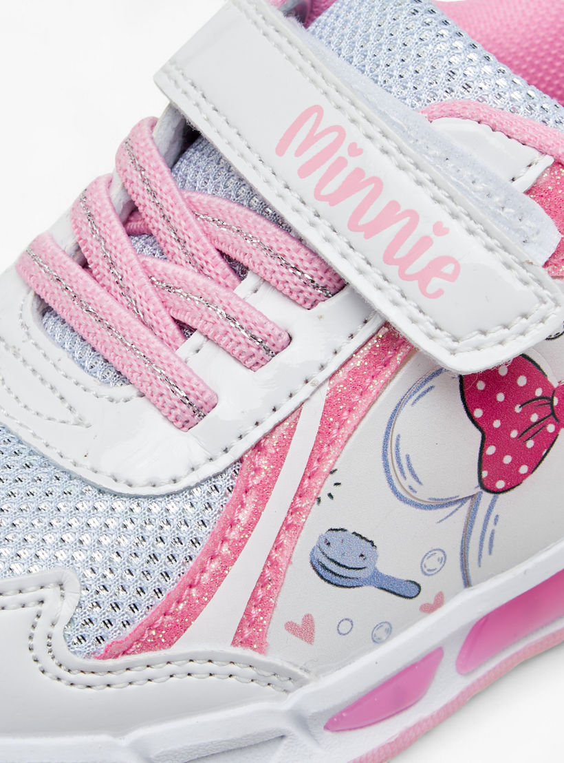 Disney Minnie Mouse Print Light-Up Sneakers with Hook and Loop Closure-girls-shoes-sneakers-image-5