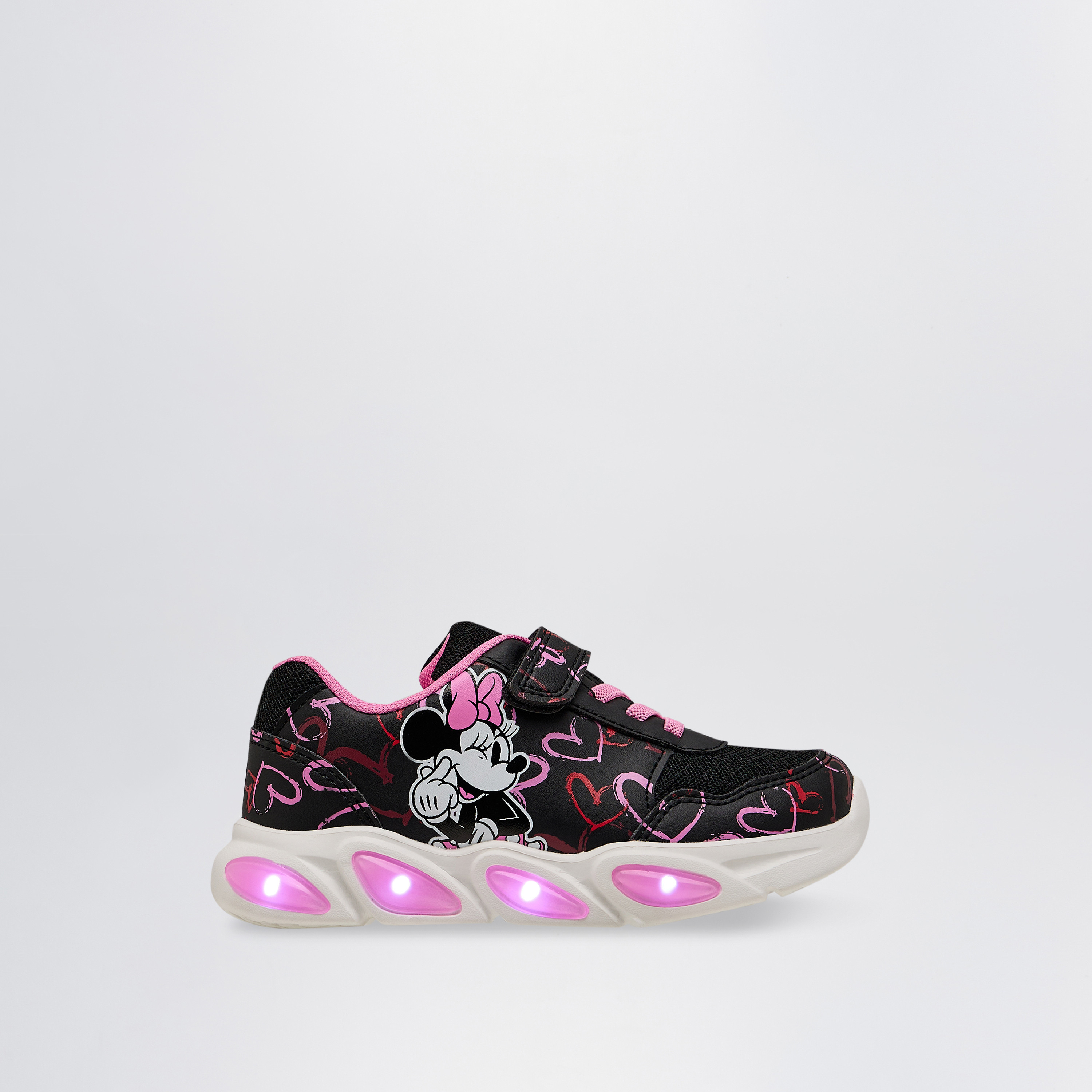 Disney Miney Mouse Print Light-Up Sneakers with Hook and Loop Closure-girls-shoes-sneakers-image-4