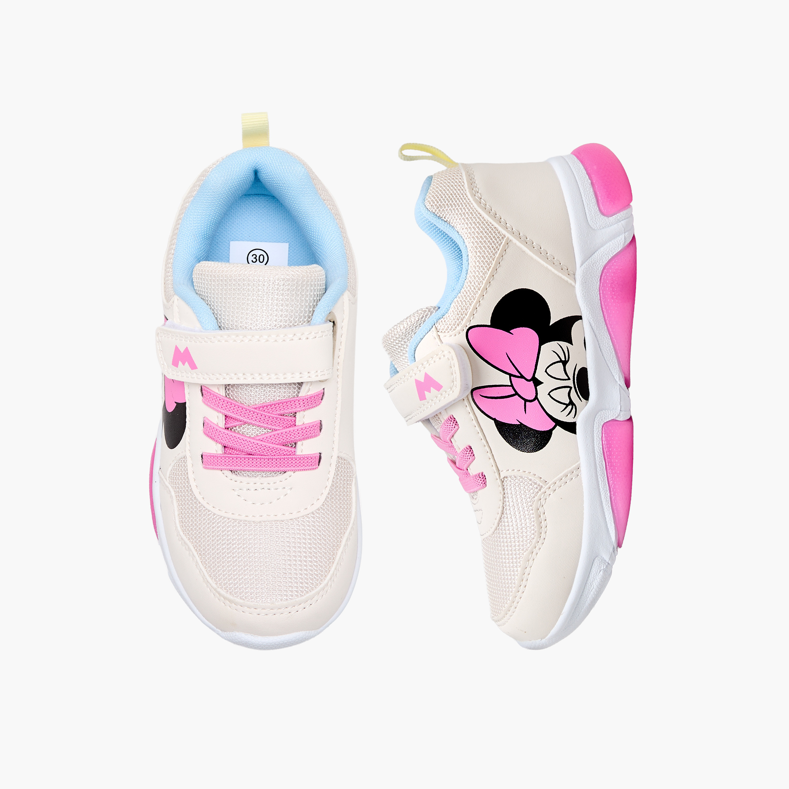 Disney Girls Minnie Mouse Print Light-Up Ankle Sneakers-girls-shoes-sneakers-image-1