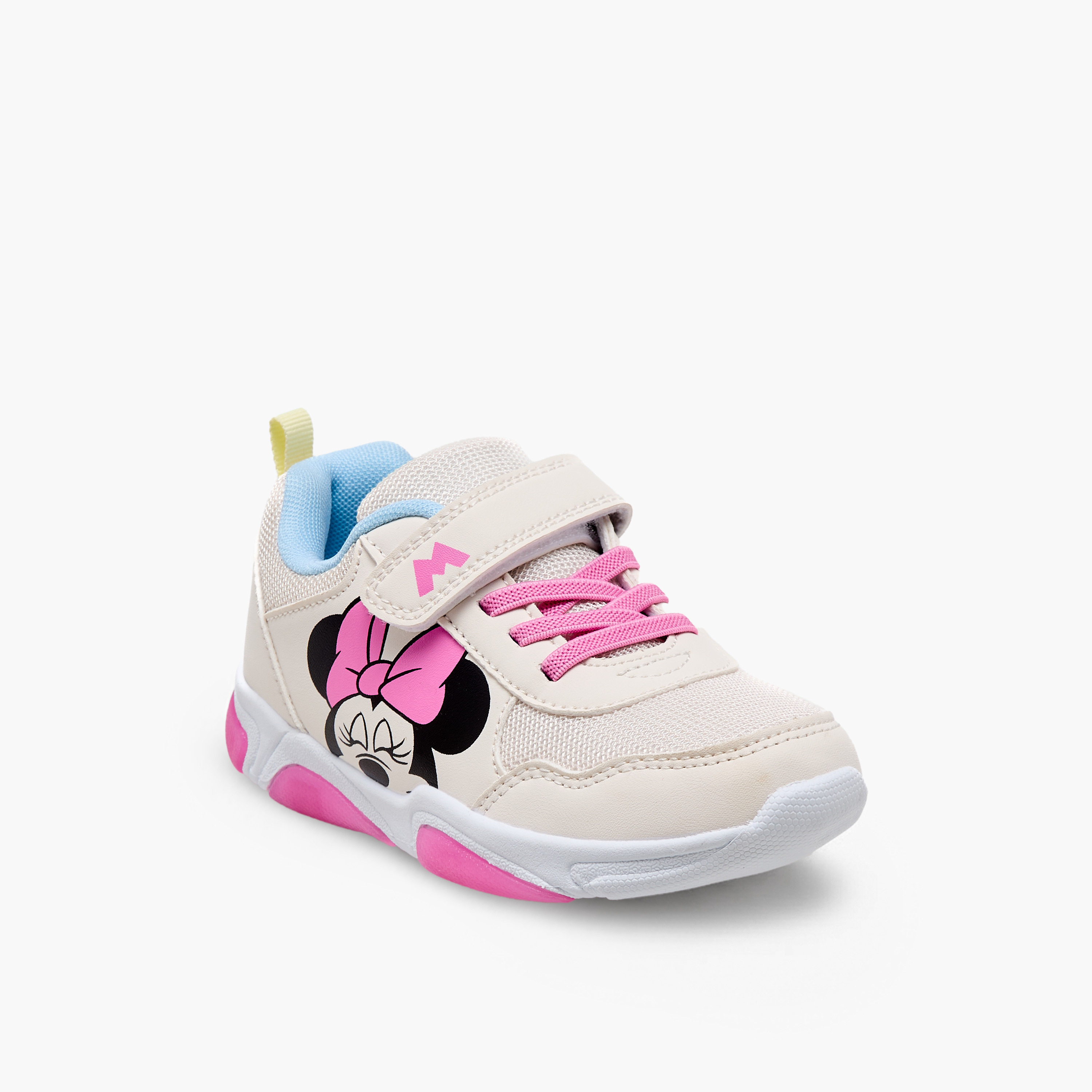 Disney Girls Minnie Mouse Print Light-Up Ankle Sneakers-girls-shoes-sneakers-image-2