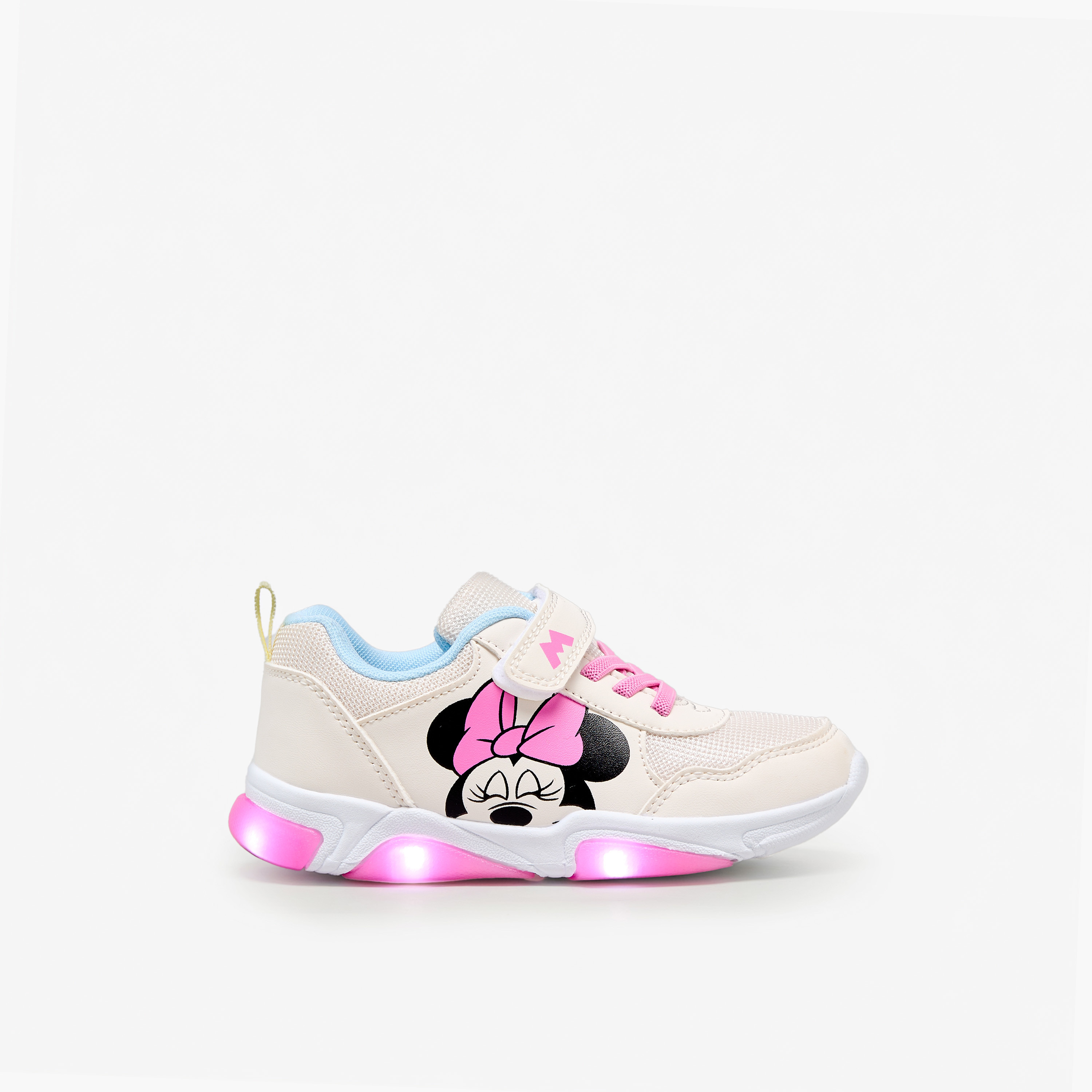Disney Girls Minnie Mouse Print Light-Up Ankle Sneakers-girls-shoes-sneakers-image-8