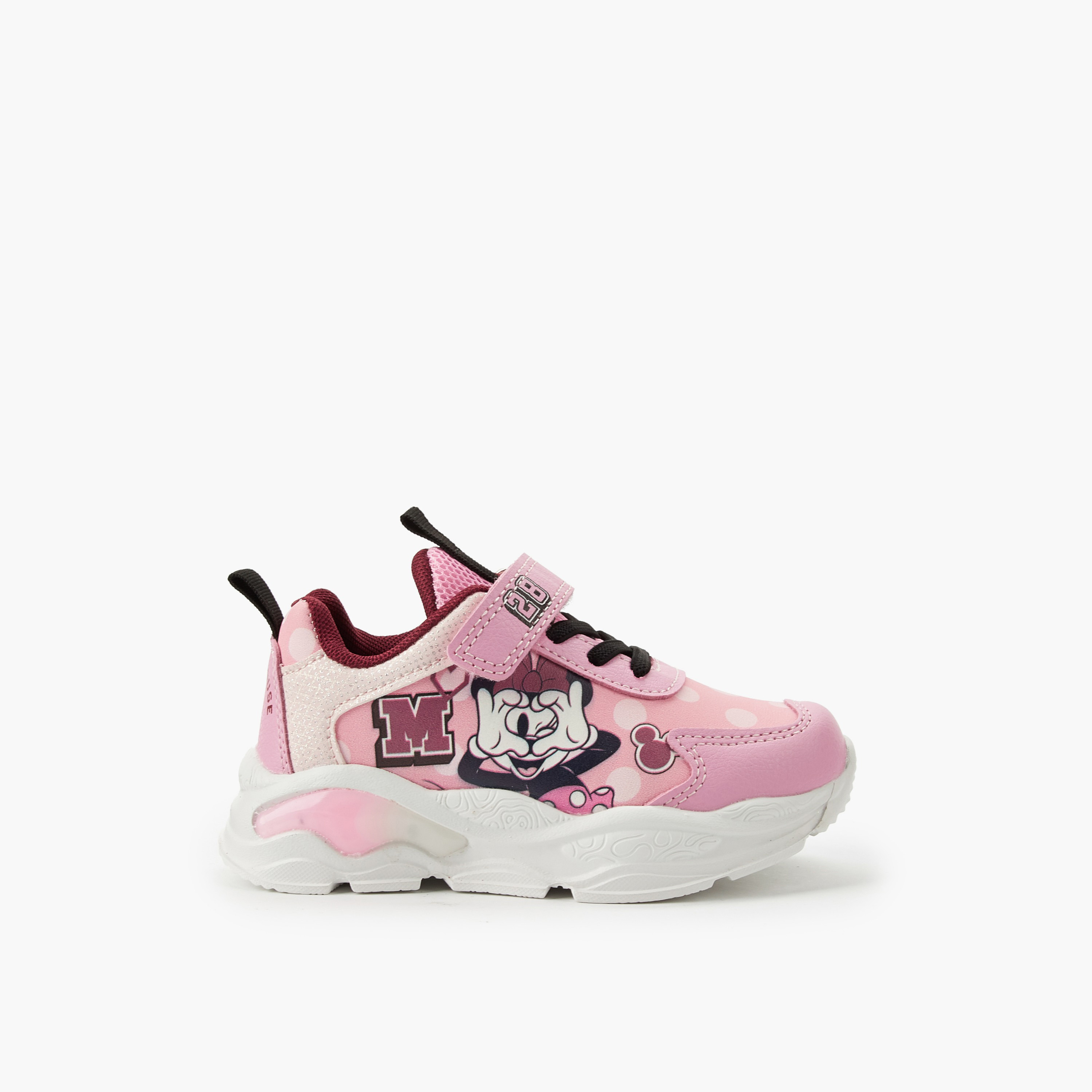 Disney Girls Minnie Mouse Print Light-Up Ankle Sneakers-girls-shoes-sneakers-image-3