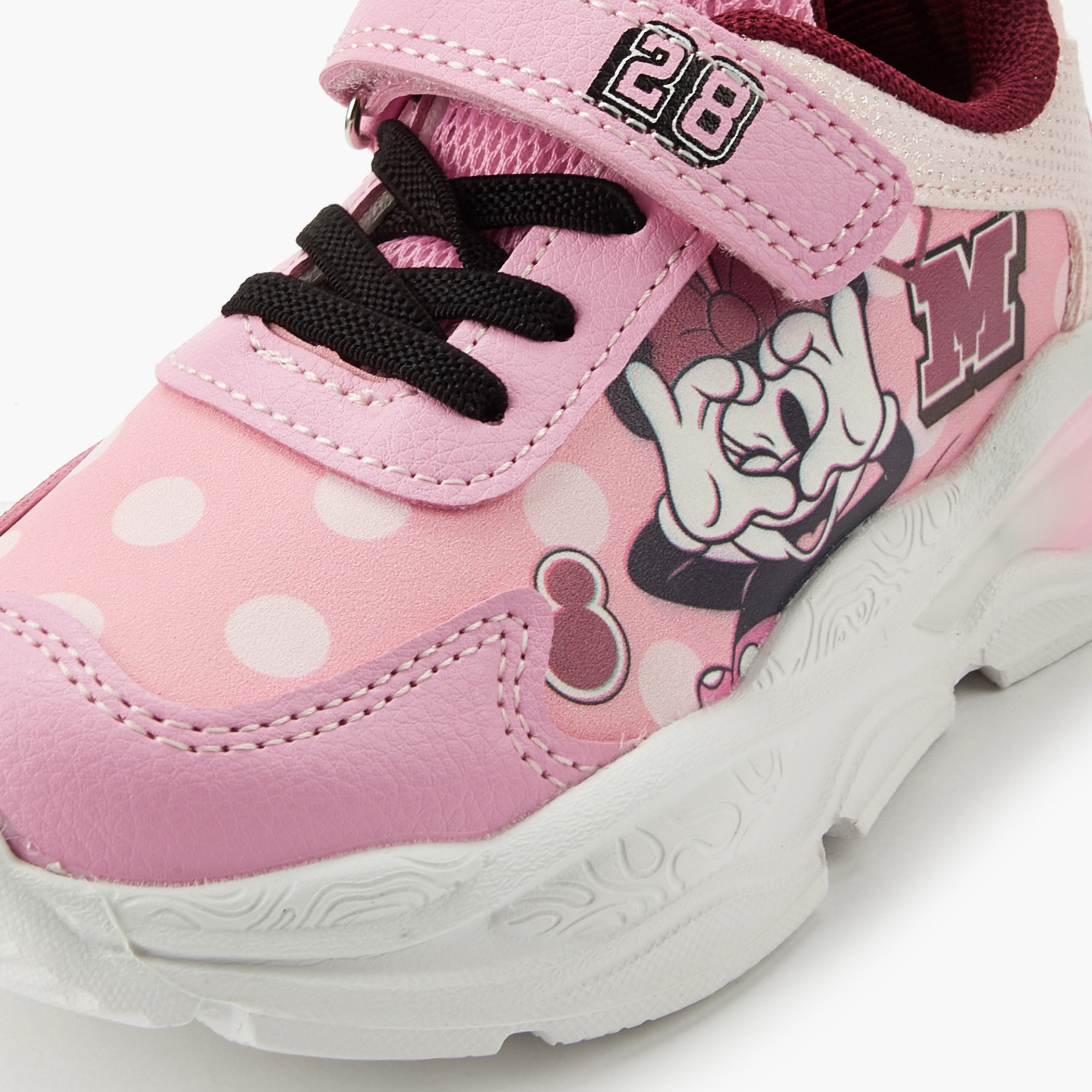 Disney Girls Minnie Mouse Print Light-Up Ankle Sneakers-girls-shoes-sneakers-image-4