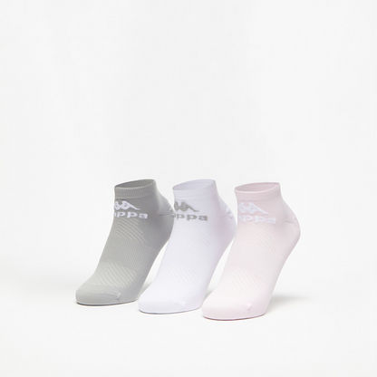Kappa Logo Print Ankle Length Socks - Set of 3-Women%27s Socks-image-0