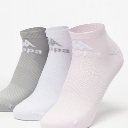 Kappa Logo Print Ankle Length Socks - Set of 3-Women%27s Socks-image-1