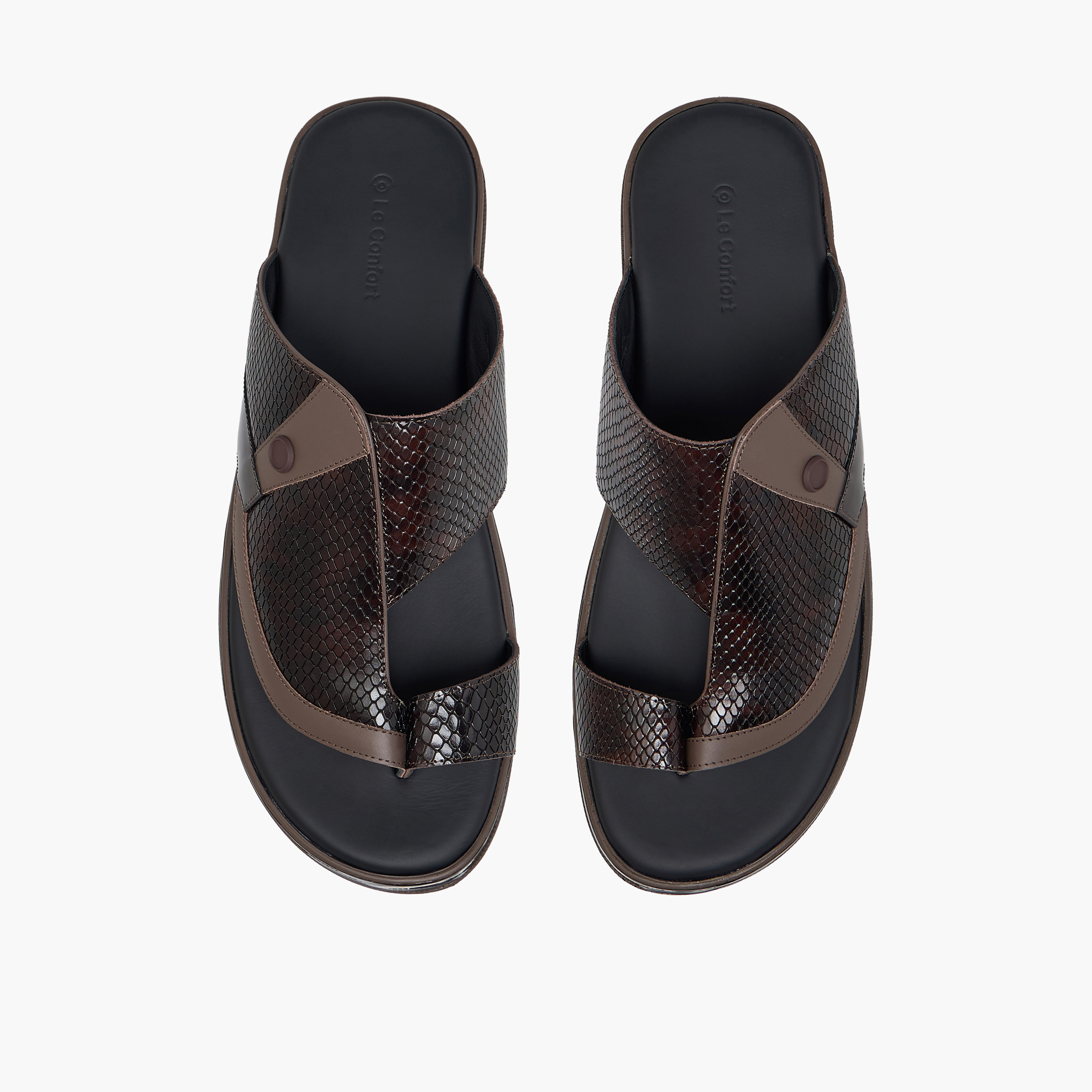 Le Confort Men Slip-On Leather Arabic Sandals-men-shoes-sandals-image-1