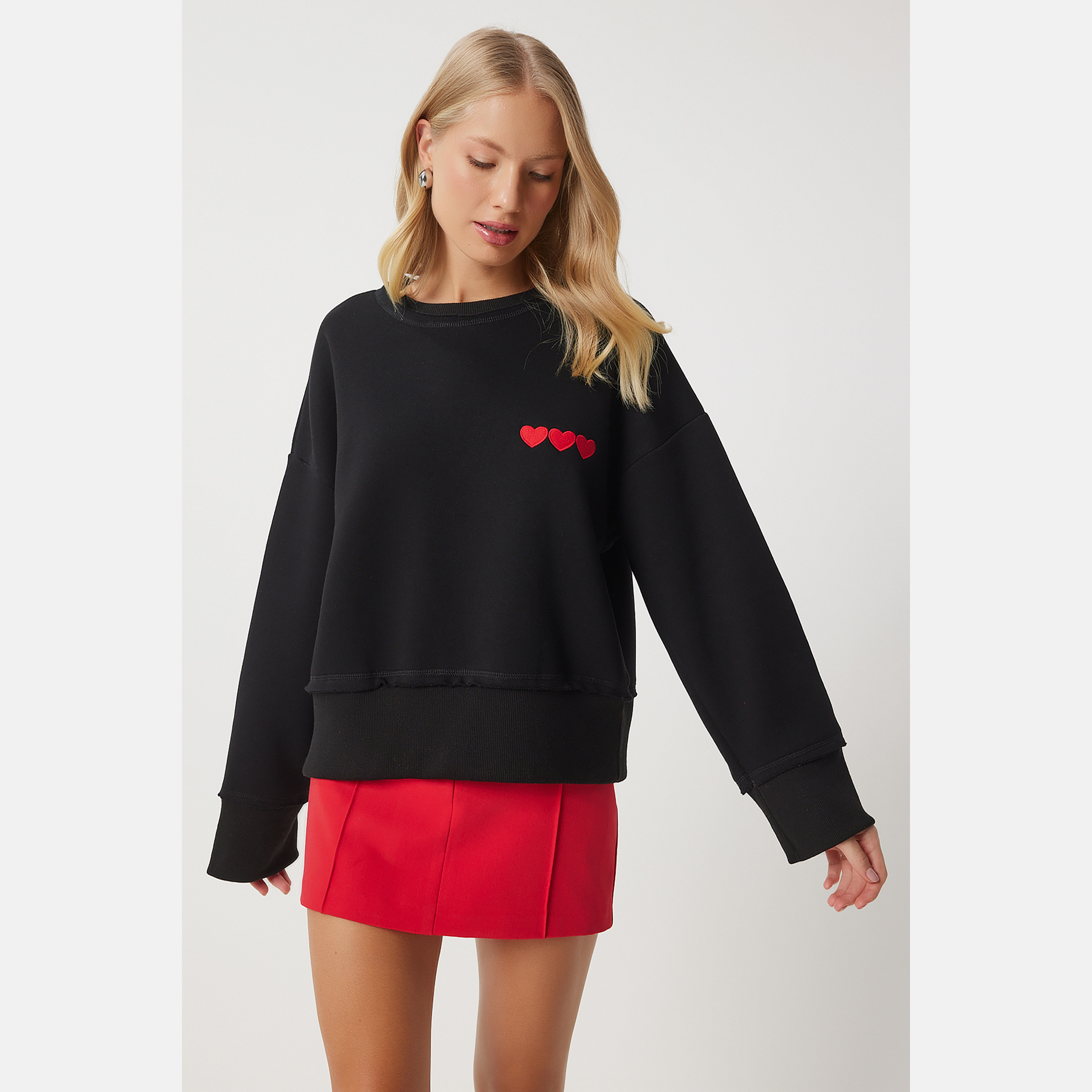 Happiness Istanbul Embroidered Heart Women's Sweatshirt-women-winterwear-hoodiesandsweatshirts-sweatshirts-image-2