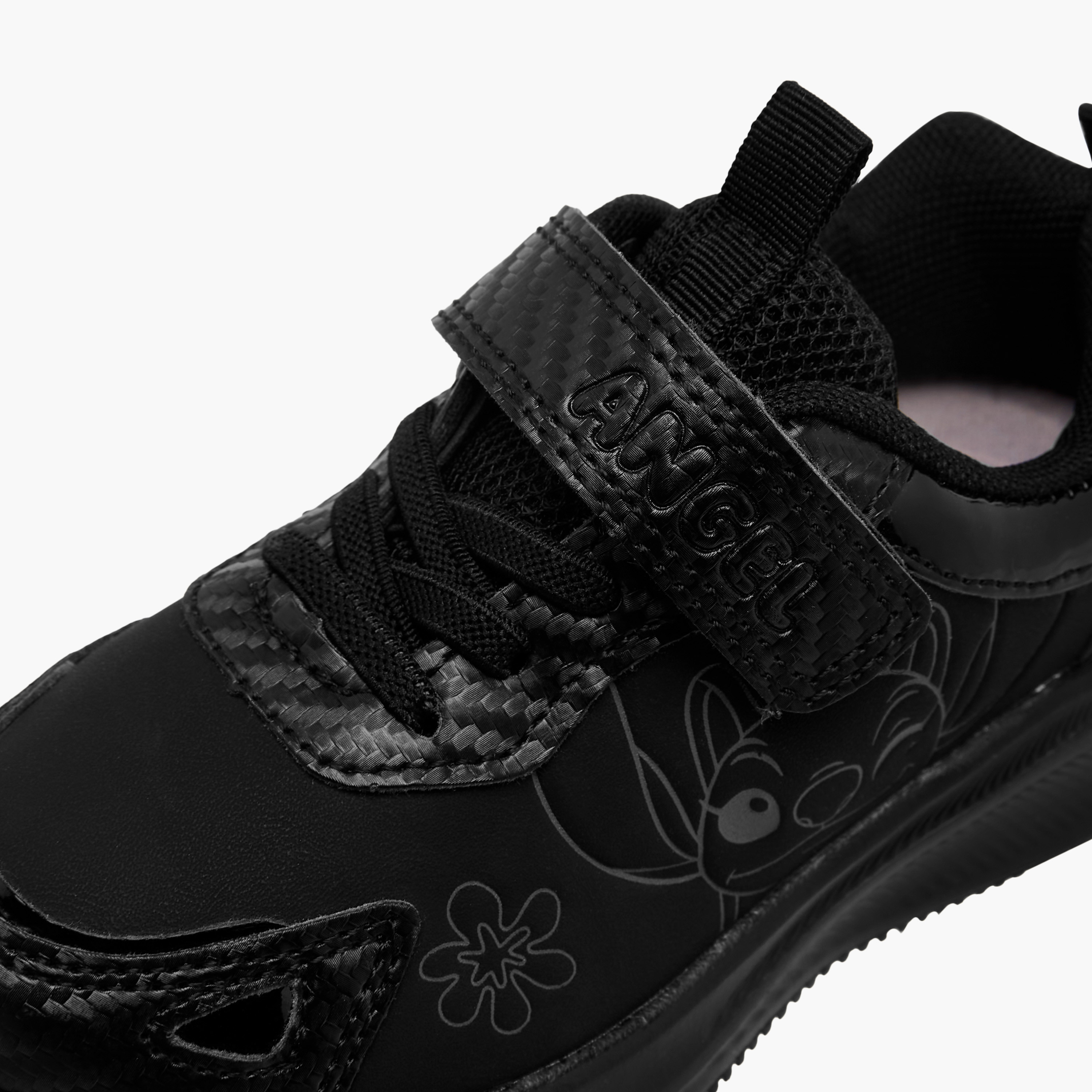 Disney Stitch Print Sneakers with Hook and Loop Closure-girls-shoes-sneakers-image-4