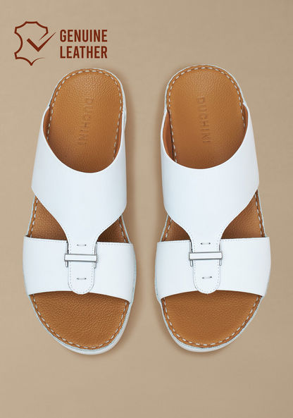 Duchini Men's Solid Slip-On Arabic Sandals with Buckle Accent-Men%27s Sandals-image-0