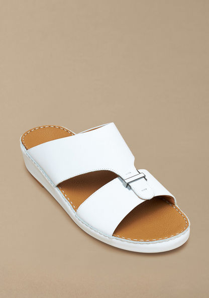 Duchini Men's Solid Slip-On Arabic Sandals with Buckle Accent-Men%27s Sandals-image-1