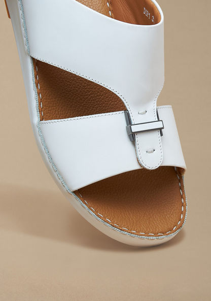 Duchini Men's Solid Slip-On Arabic Sandals with Buckle Accent-Men%27s Sandals-image-3