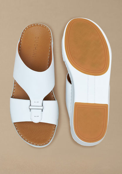 Duchini Men's Solid Slip-On Arabic Sandals with Buckle Accent-Men%27s Sandals-image-4