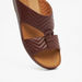 Duchini Men's Textured Slip-On Arabic Sandals with Buckle Accent-Men%27s Sandals-thumbnail-3