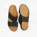 Duchini Men's Textured Slip-On Arabic Sandals with Buckle Accent-Men%27s Sandals-thumbnailMobile-4
