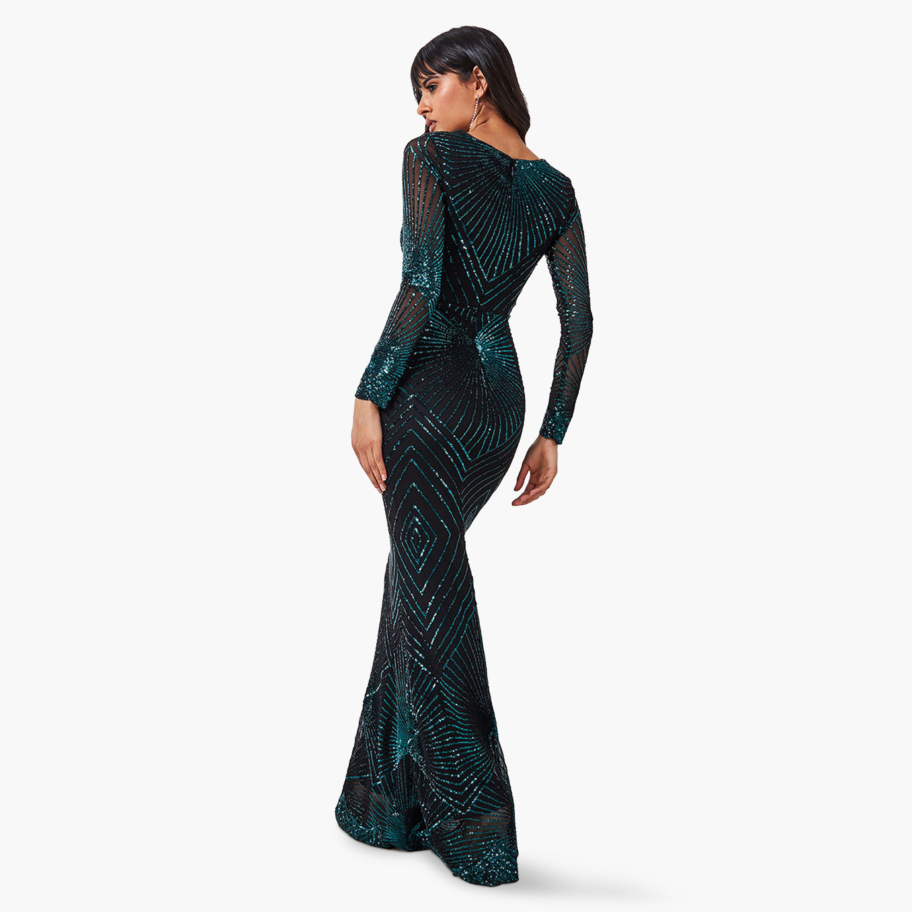 فستان بوديكون ماكسي برقبة على شكل وى مع سكوینس من جوديفا-women-clothing-dresses-image-6